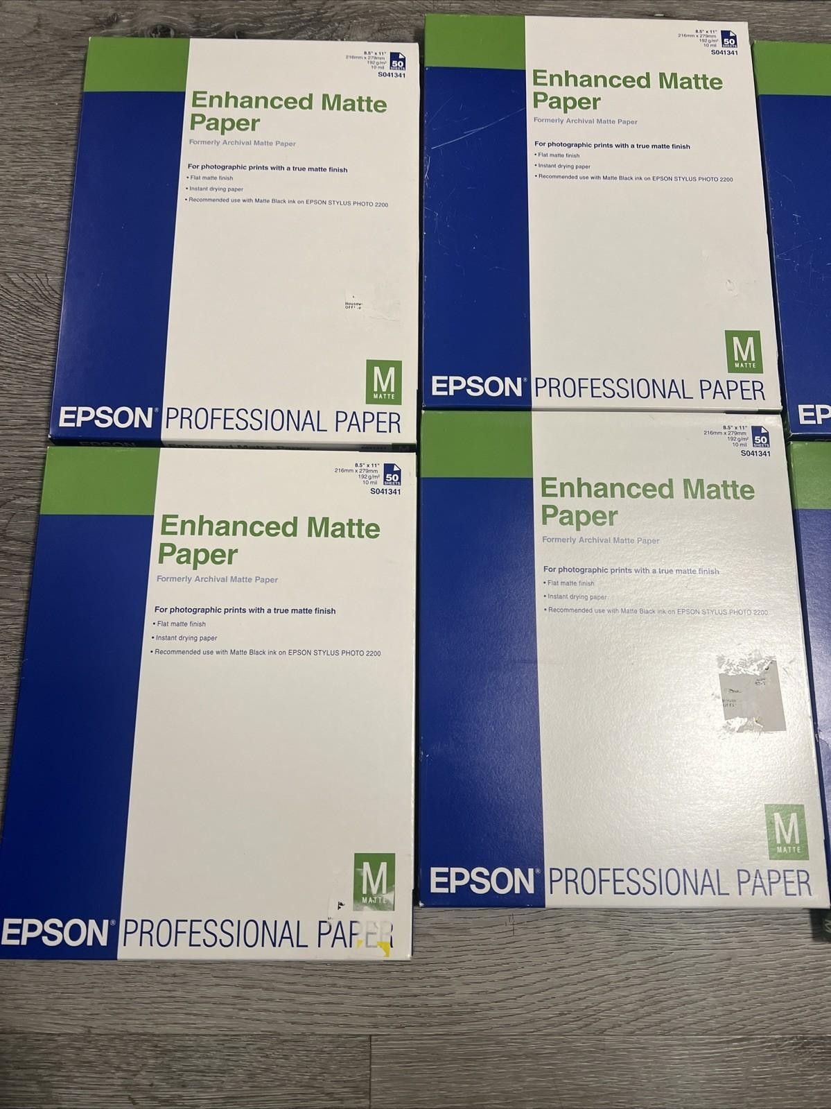 Epson Enhanced Matte Paper 8.5″ x 11″ 50 Sheets True Finish Lot Of (7)