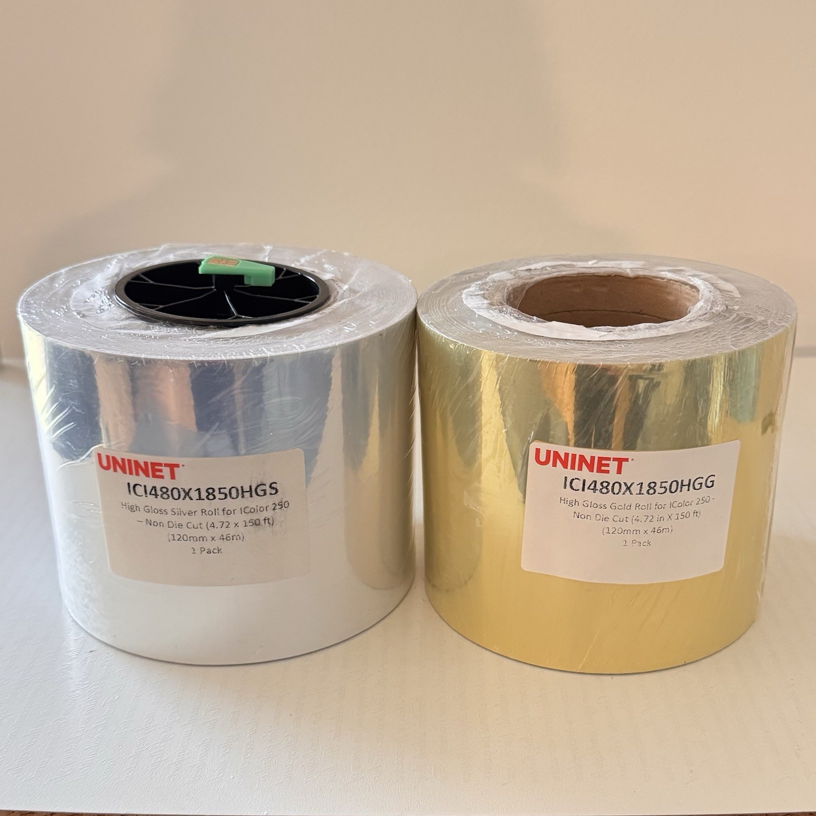 UNINET Gold Silver Foil Rolls 120mm x 46m iColor Printer Transfer New