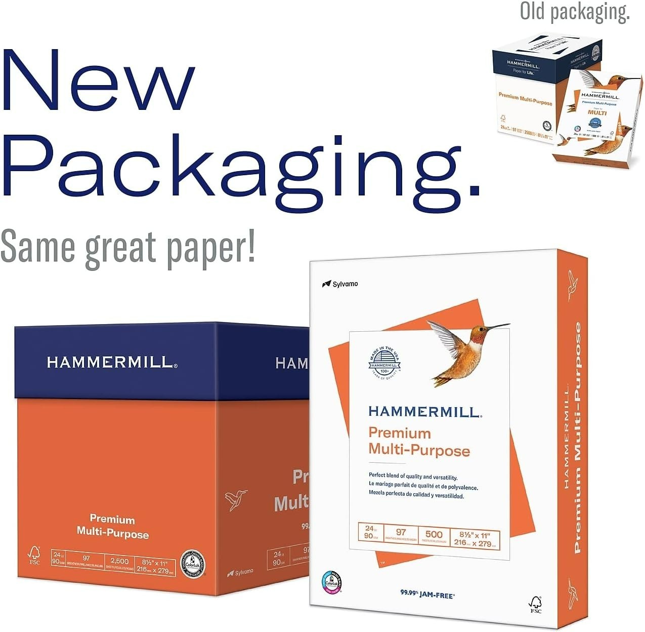 97 Brightness Multi-Purpose Copy Paper, 5 Reams – Ideal for Office Printing