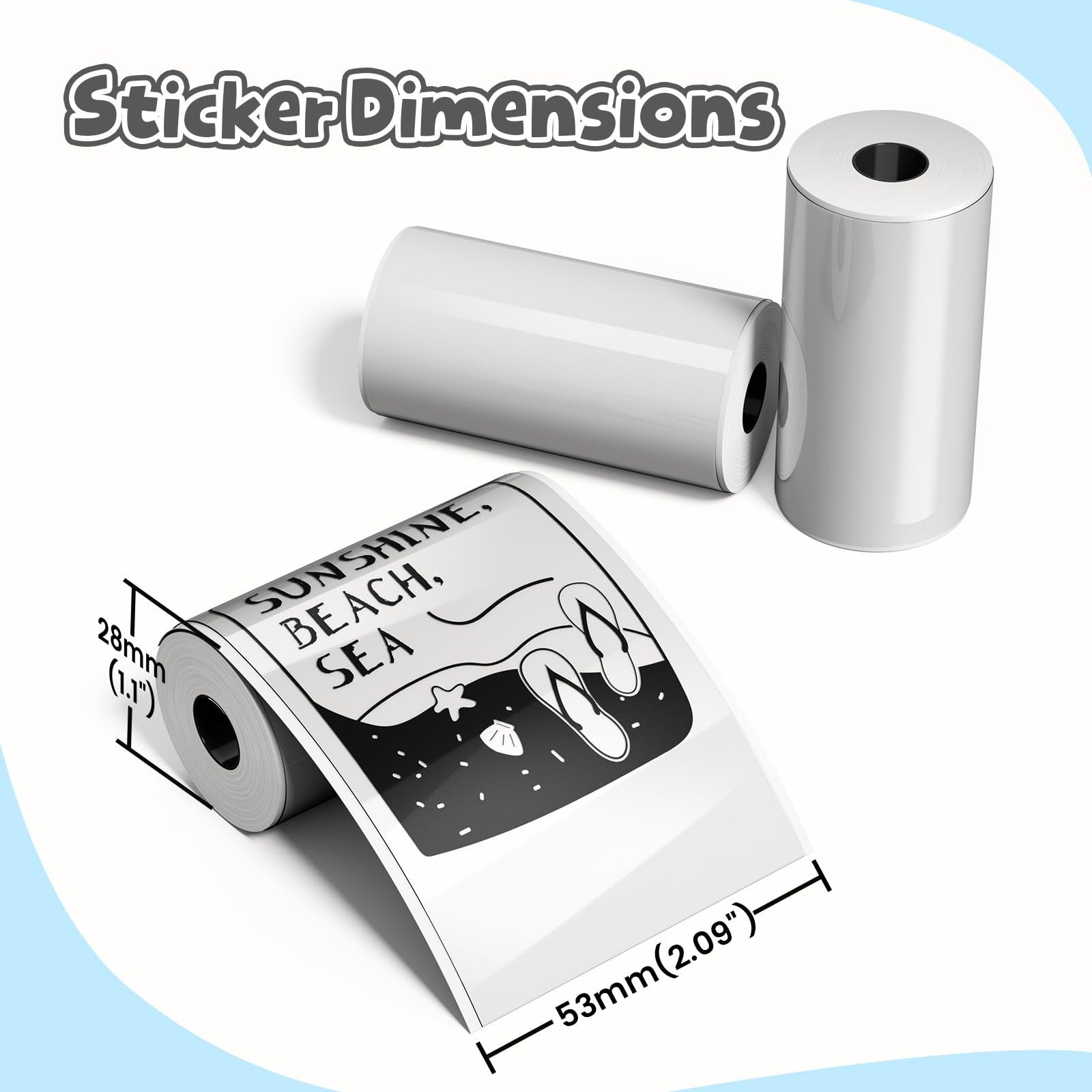 Transparent Sticker Paper for Mini Printers – 3 Rolls for Notes, Photos & Lists