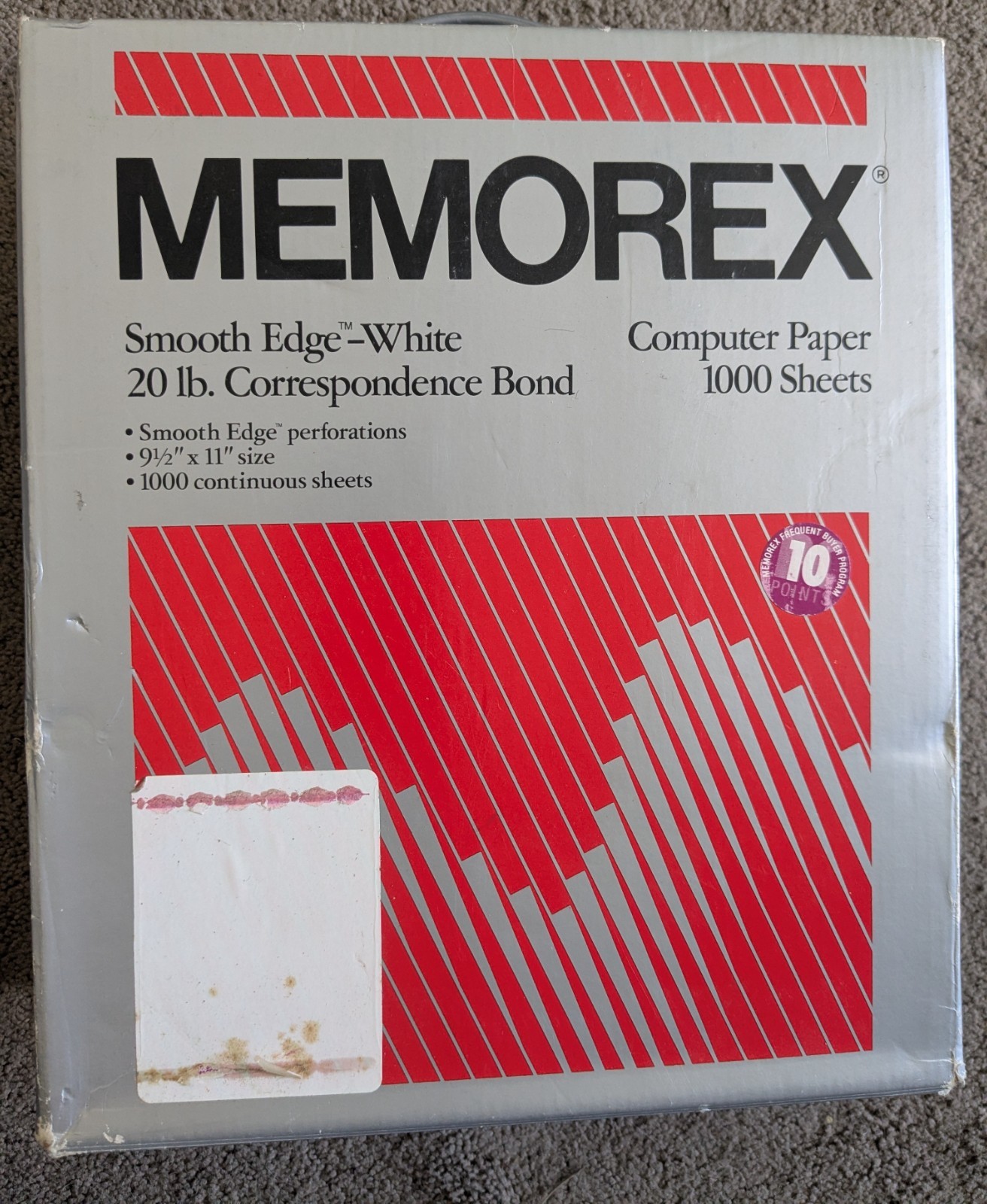 Memorex 9.5″x11″ Computer Paper #20 Blank 1000 Continuous Sheets