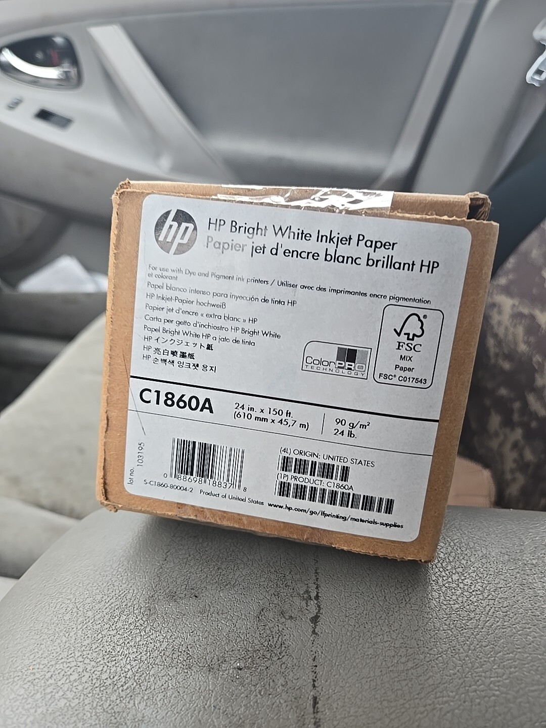 GENUINE OEM HP C1860A Bright White Inkjet Paper 4.7mil 24″x150′ 24 lb