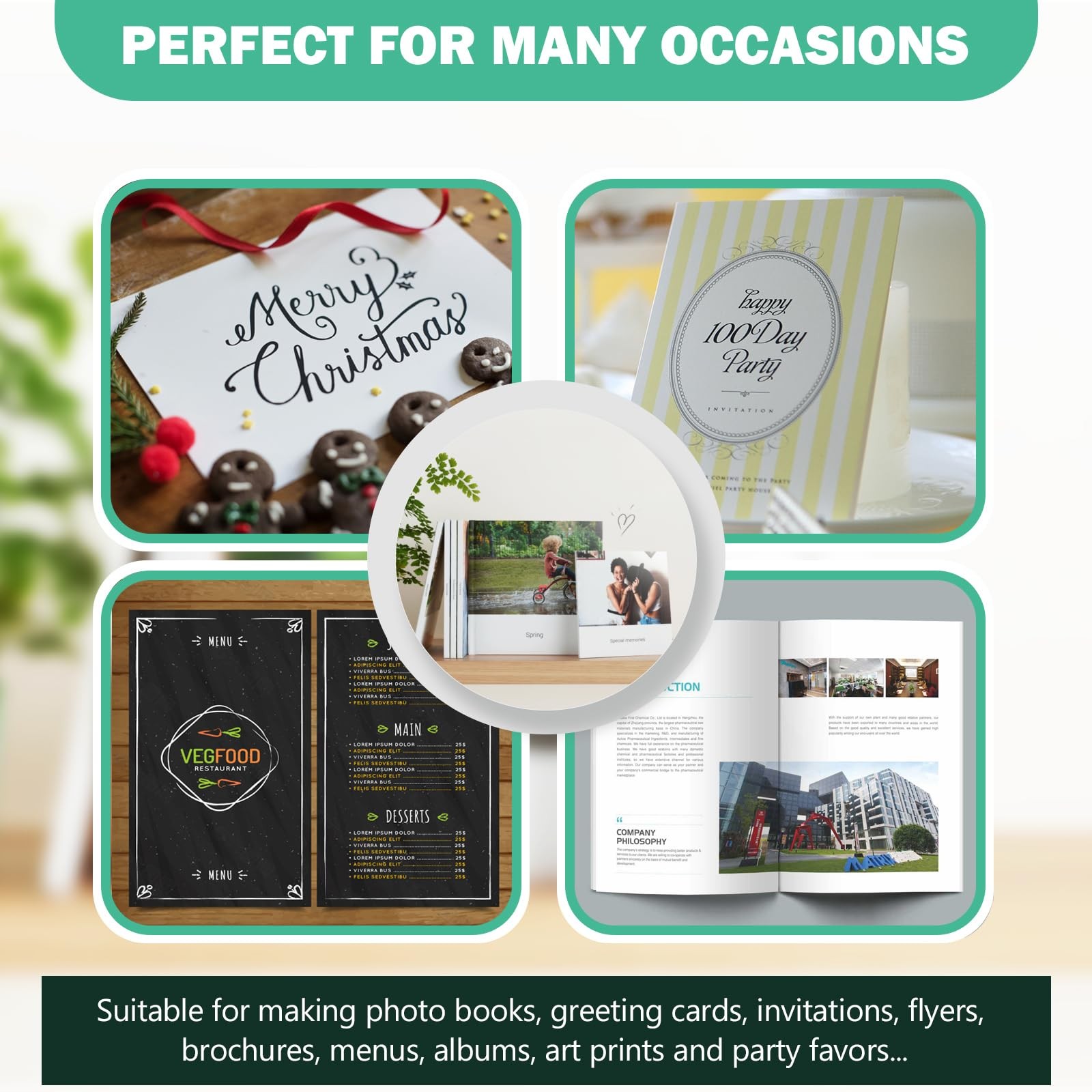 Double Sided Glossy Photo Paper 4×6 Thick Glossy Paper for Cardstock 100 Shee…