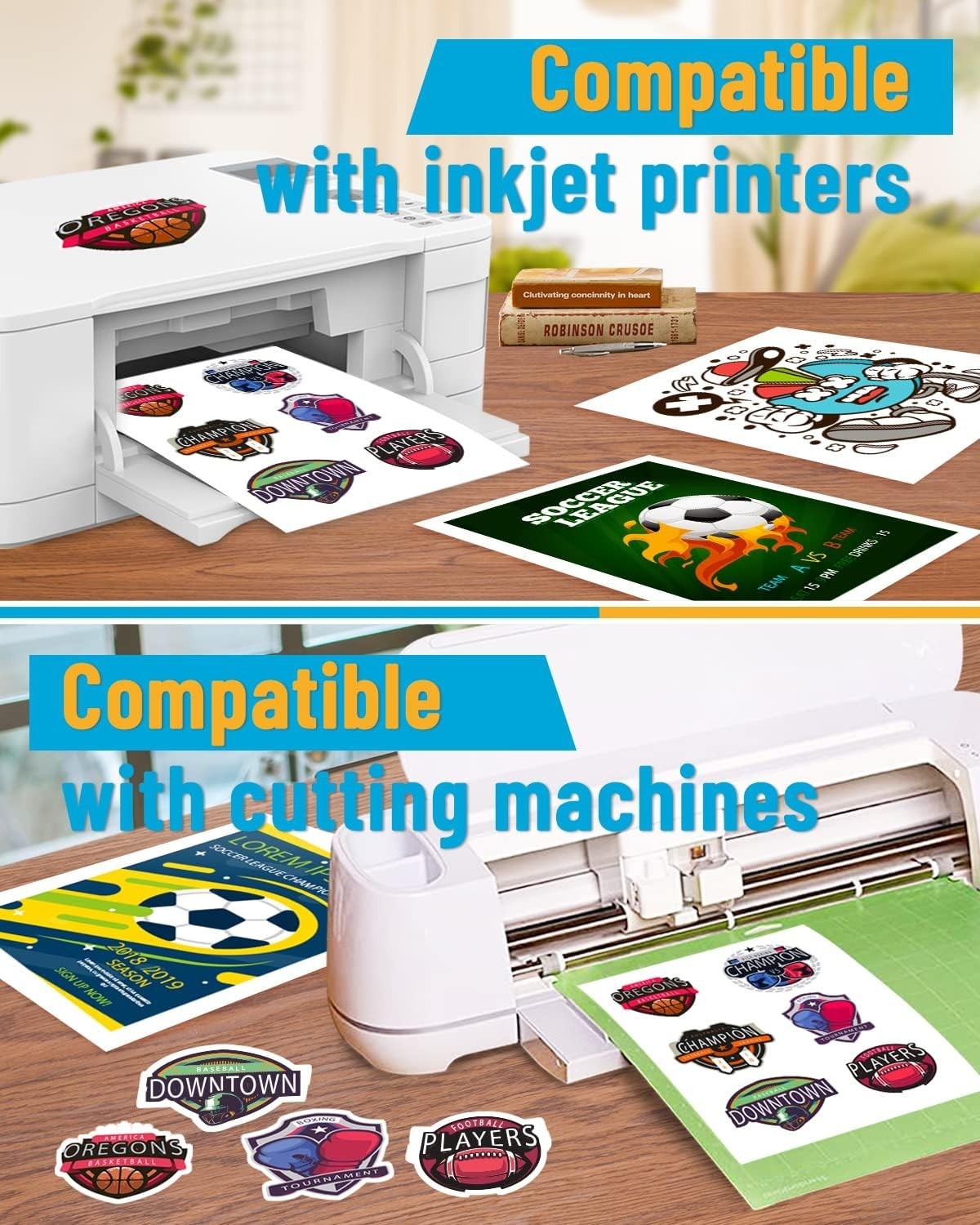 Sticker Paper Clear Printable Vinyl for Inkjet Printer-25 Transparent Dry-Qui…