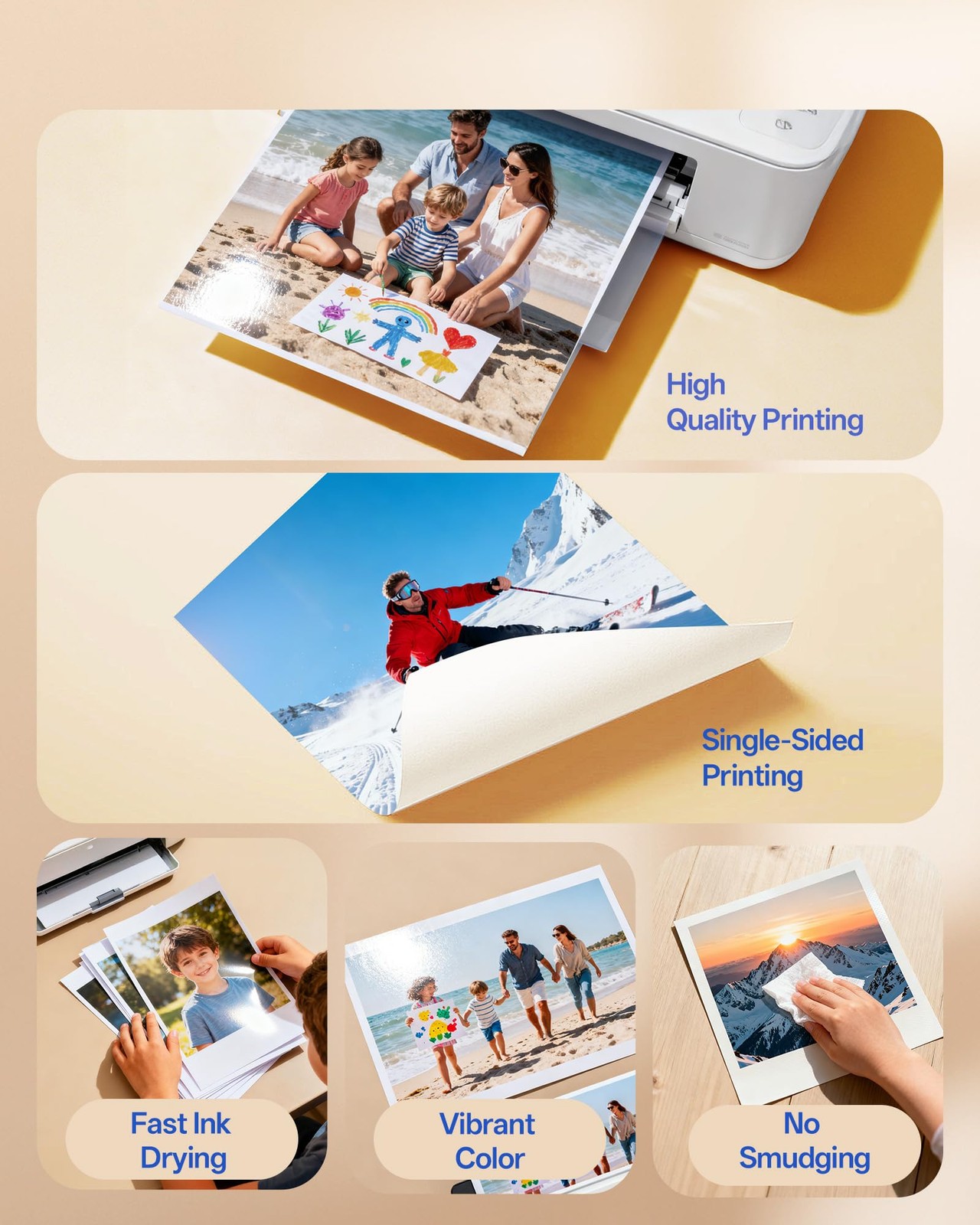 Glossy Thin Inkjet Paper 8.5×11 Inches, 110 Sheets brochure paper, 115gsm Pho…