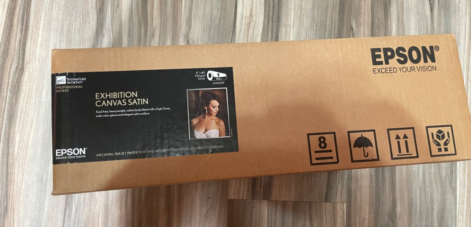 Epson S045249, 17″ x 40′ Exhibition Canvas Satin Roll 27 feet remain