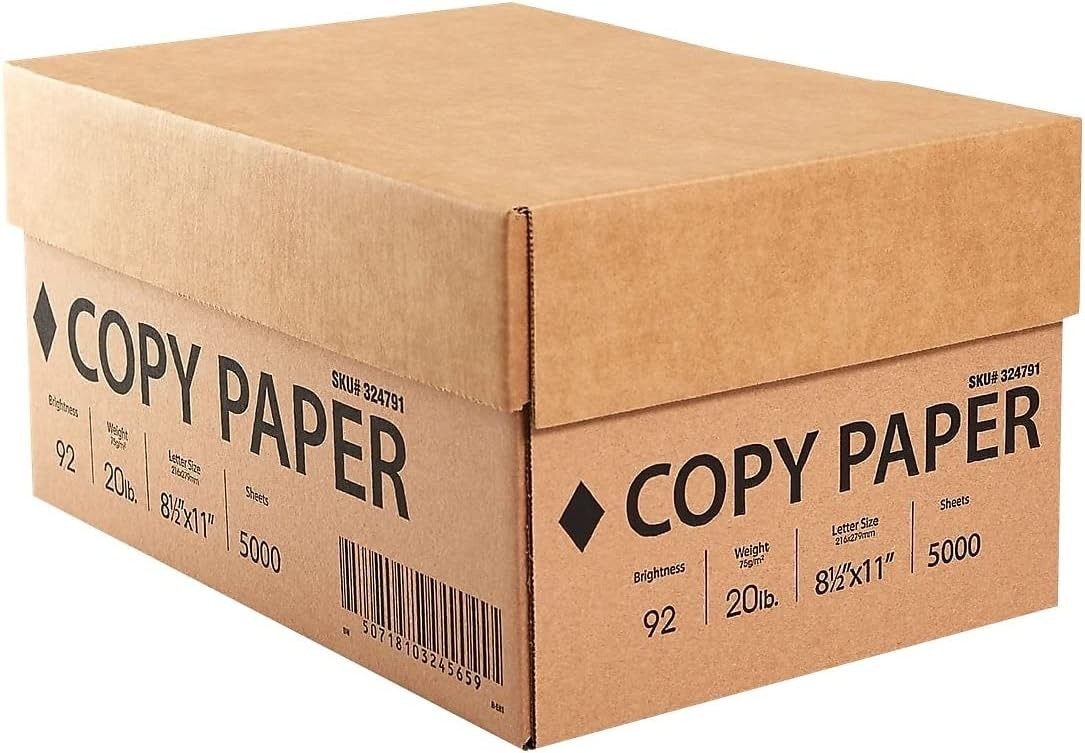 Bulk Printer Paper – 5000 Sheets of 92 Brightness, 20 lb, 8.5×11 Inches – White
