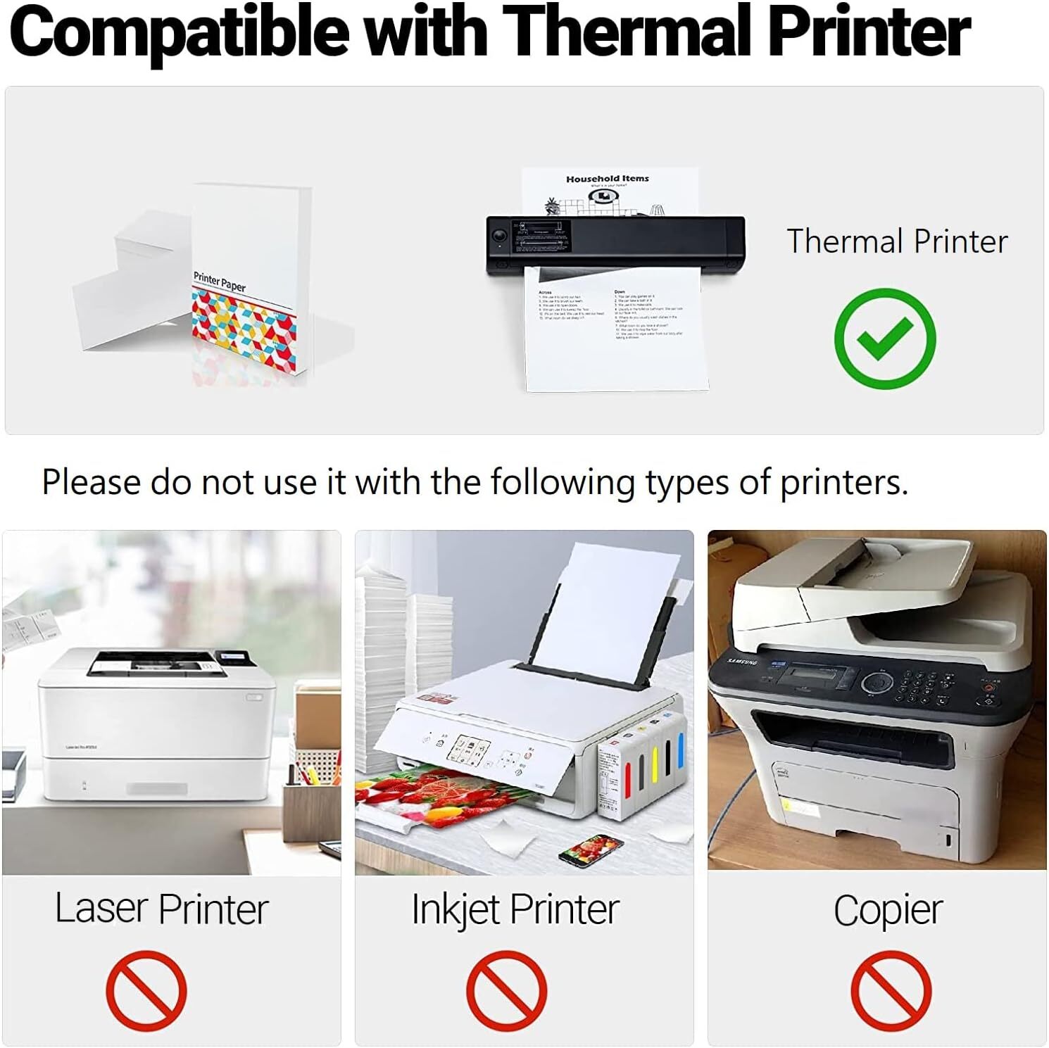 A4 Thermal paper -Multipurpose Paper Compatible for HPRT MT800 MT800Q M08F M832