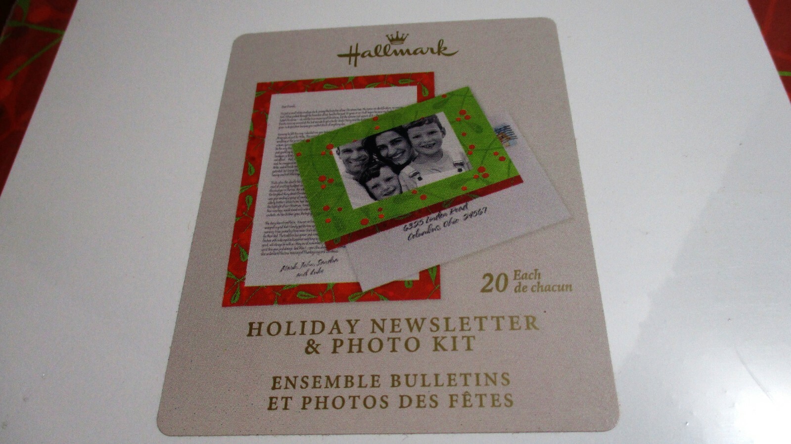 HALLMARK~HOLIDAY NEWLETTER & PHOTO KIT~20 Sheets & 20 Envelopes~NIP