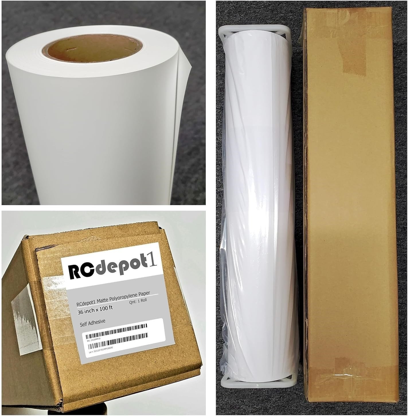 36″ x 100′ Polypropylene Banner roll poly Vinyl poster sign self adhesive film k