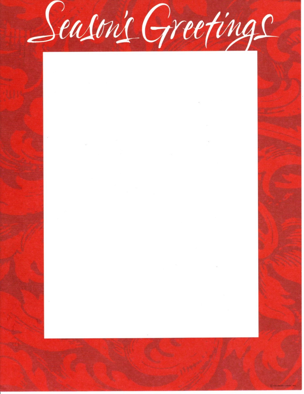 Red Season’s Greetings Hallmark Designer Letter Computer Paper – 54 sheets