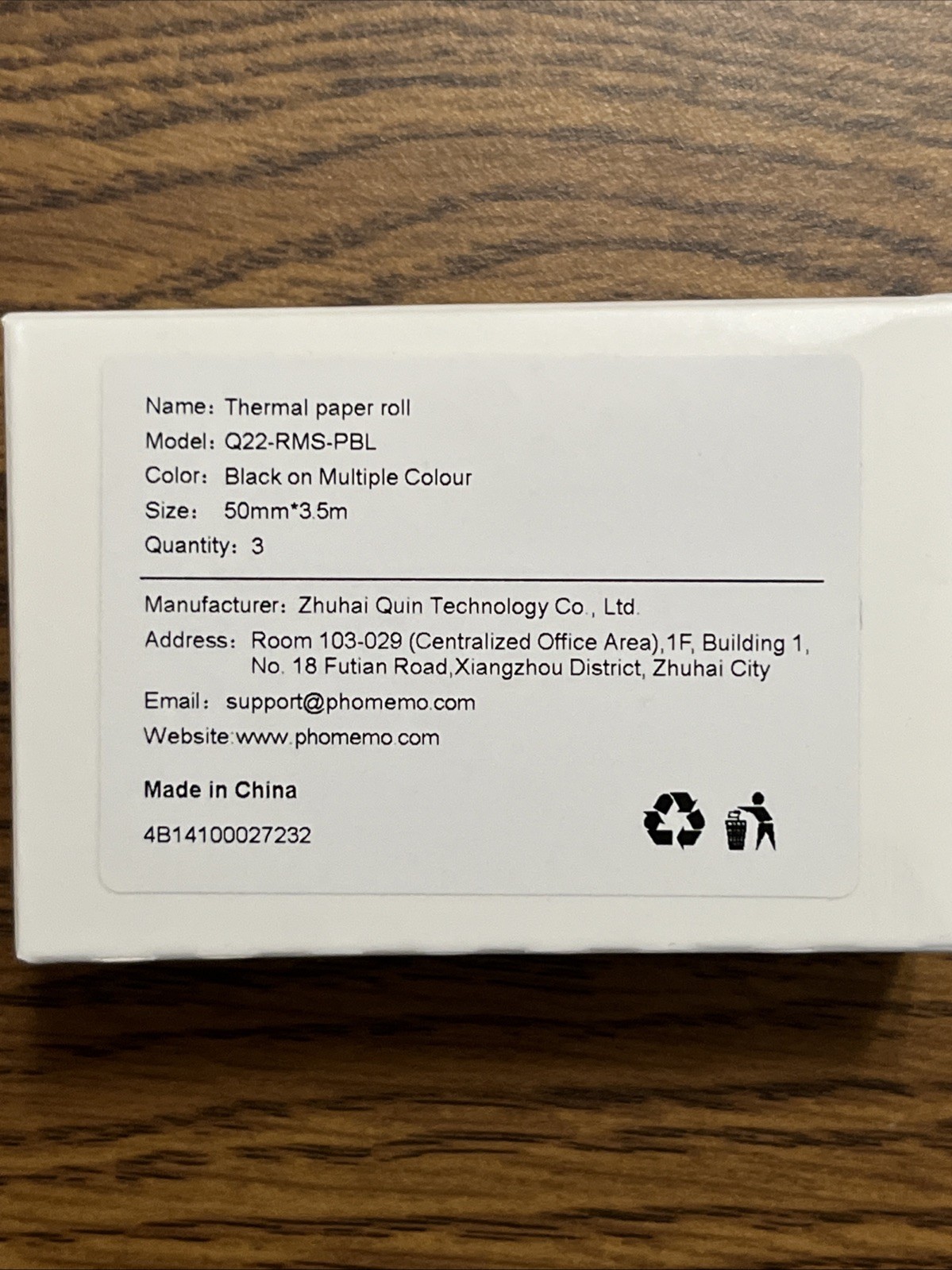 3 Boxes Thermal Printer Paper Q22-RMS-PBL 50mm x 3.5m Black On Multiple Color