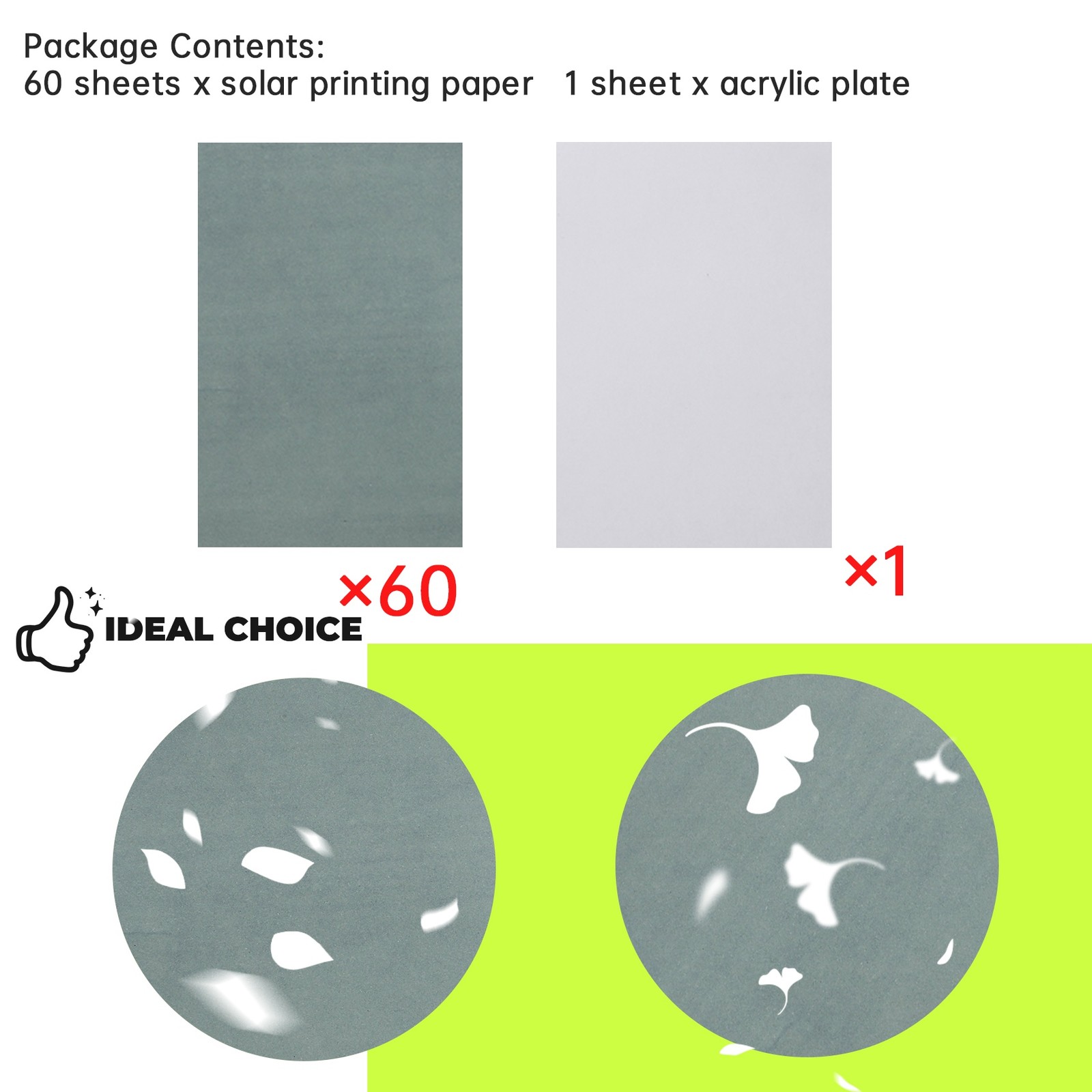61 Pcs Sun Print Cyanotype Kit,Solar Drawing Sensitivity Sun Print6226