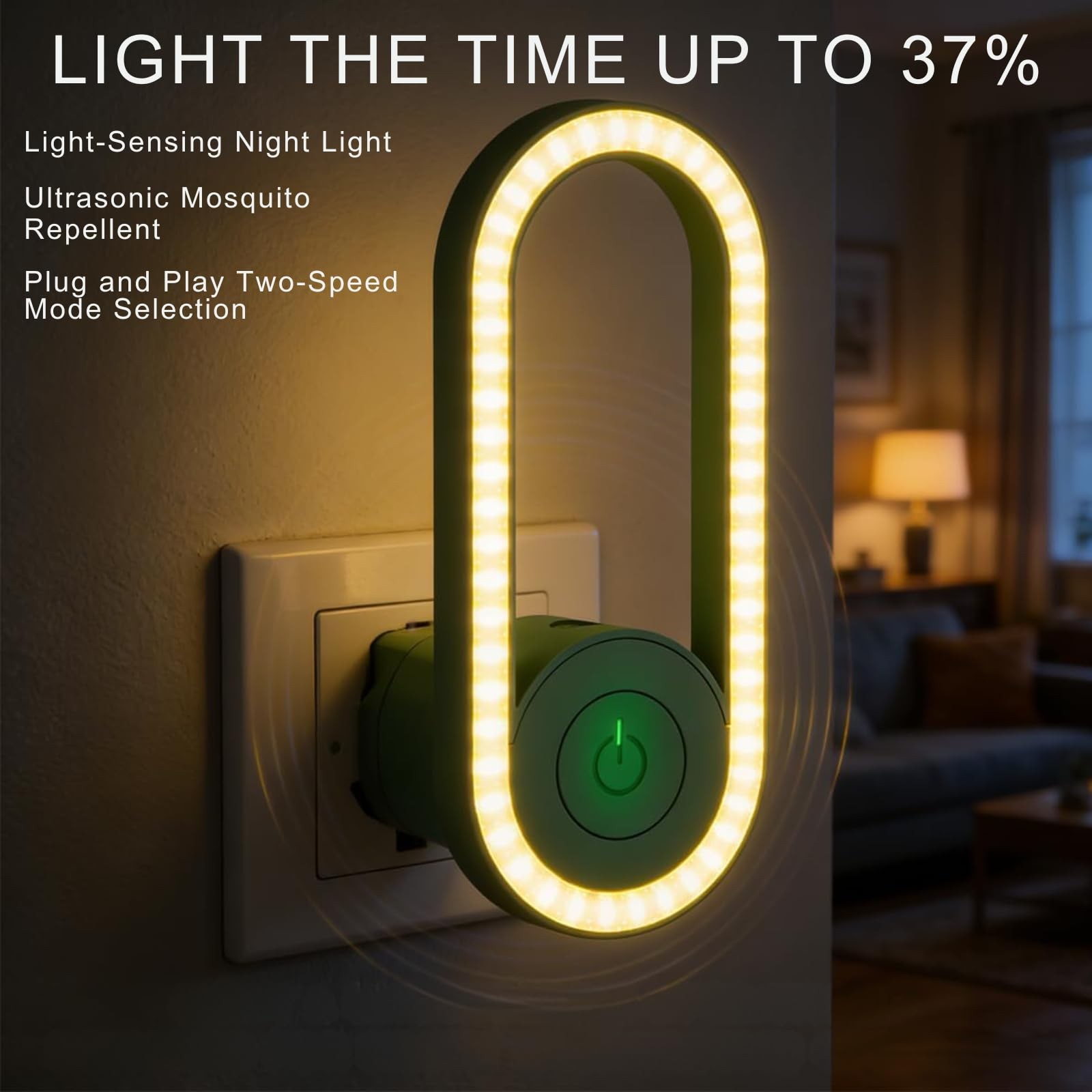 Pawshield Ultrasonic Plug-In Device Soft Indicator Light Quiet Home Environment