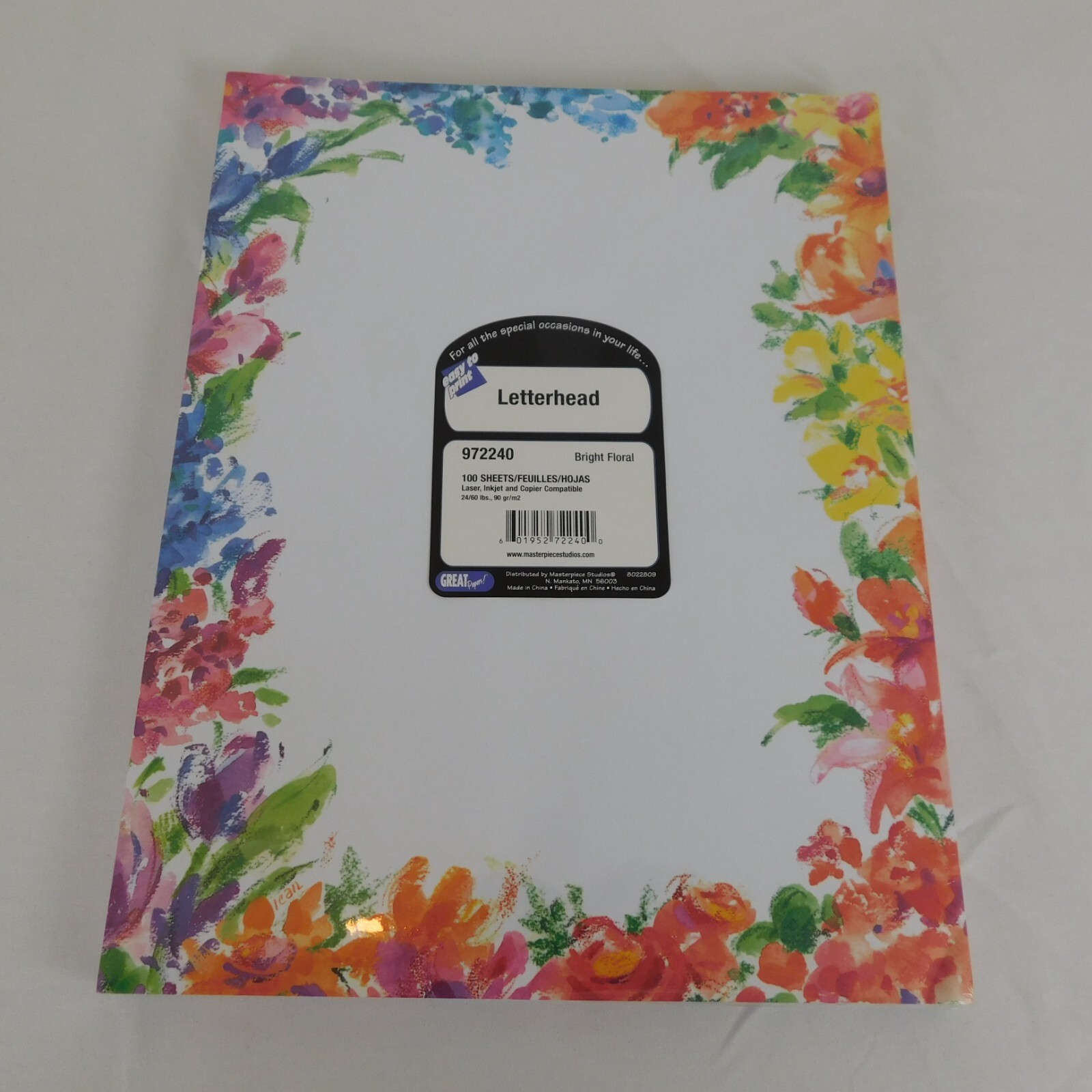 Bright Floral Letterhead 8.5 x 11 Great Papers 100 Sheets New in Package Printer