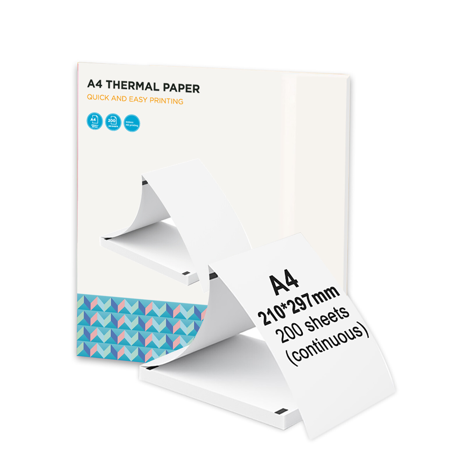 A4 Thermal Paper 200 Sheet Fanfold Printing Paper for Thermal Printer C6W5