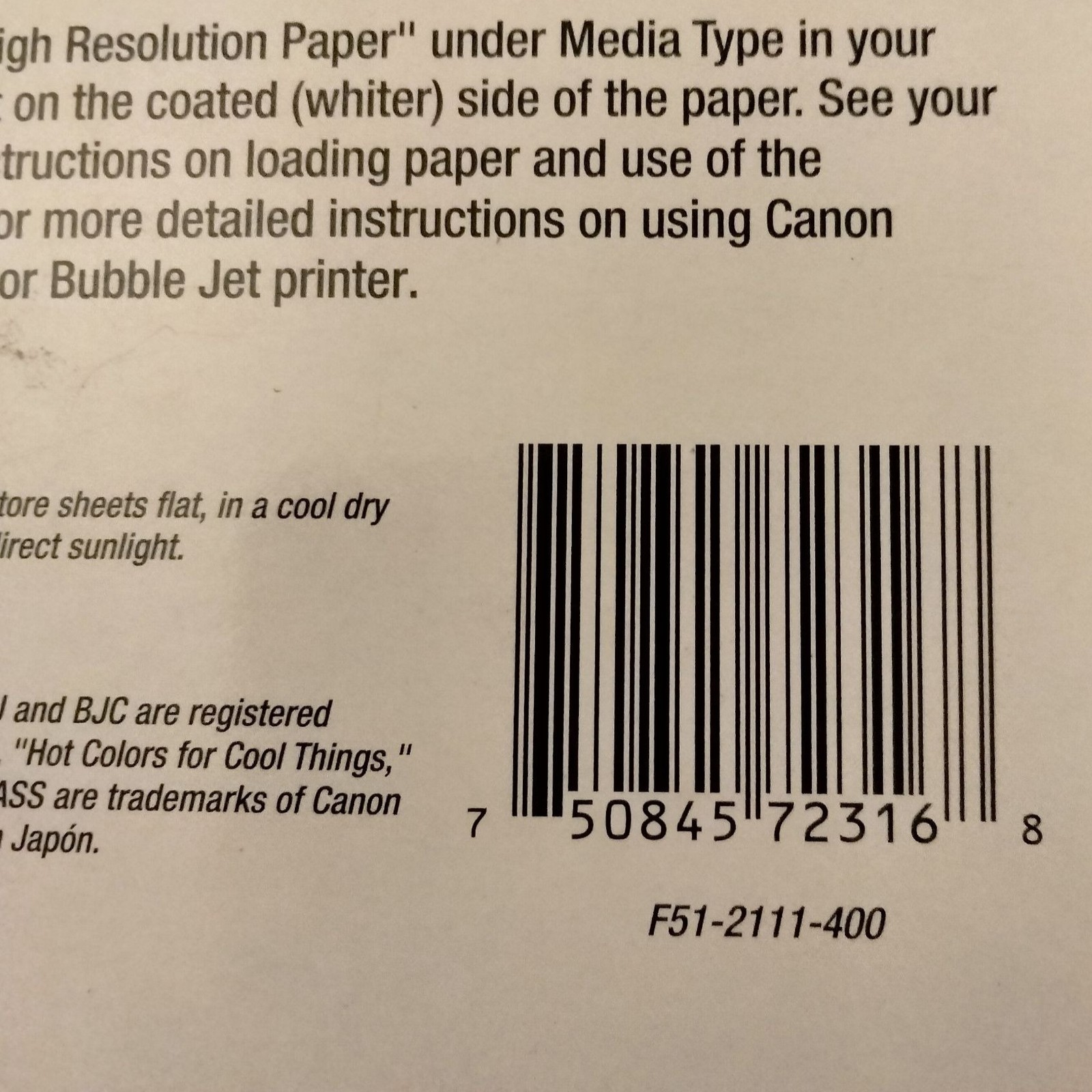 Canon High Resolution Paper HR 101 8×11 Inch Color Bubble Jet Photographic