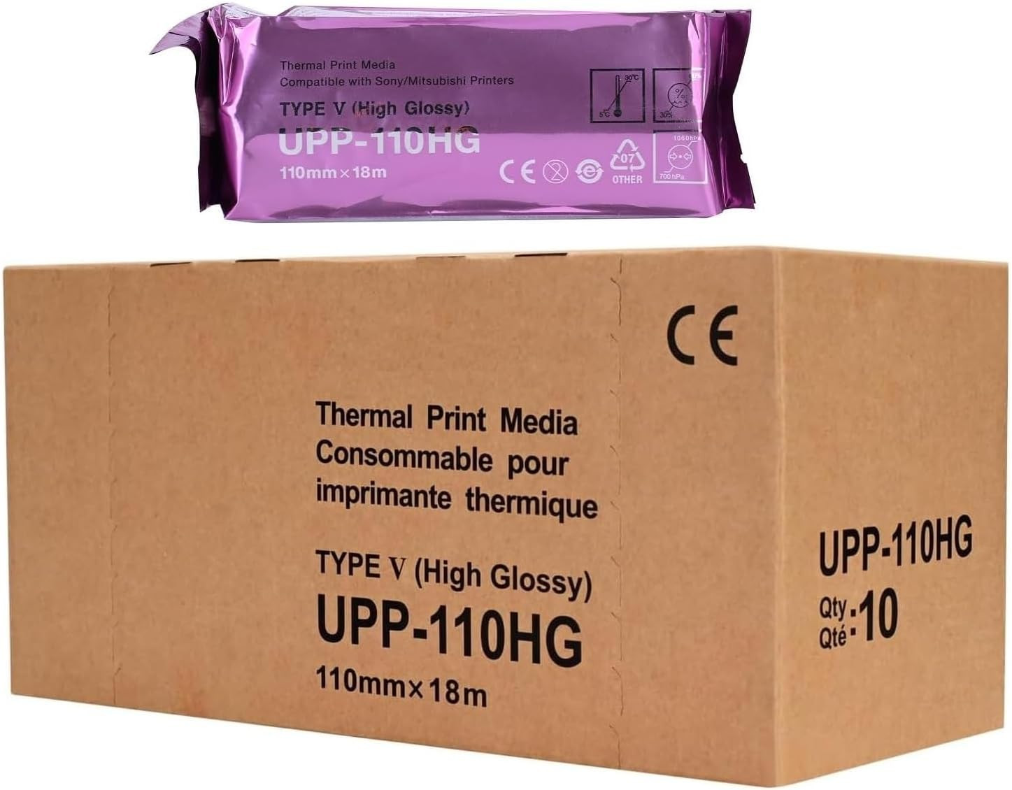 Compatible Upp-110Hg Ultrasound Paper Film/Media,Upp 110Hg Type V High Glossy Th