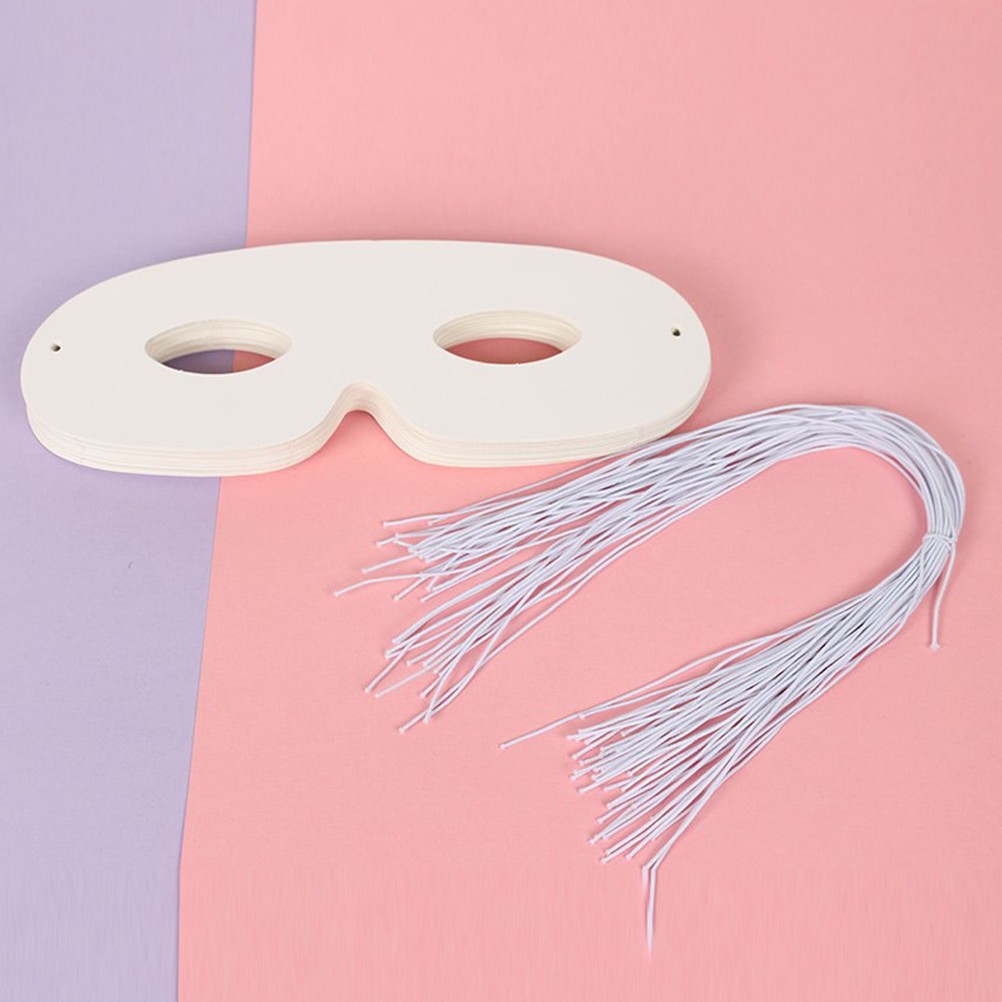 40Pcs Durable DIY White Paper Masks Party Blank for Handpainted Masquerade Use