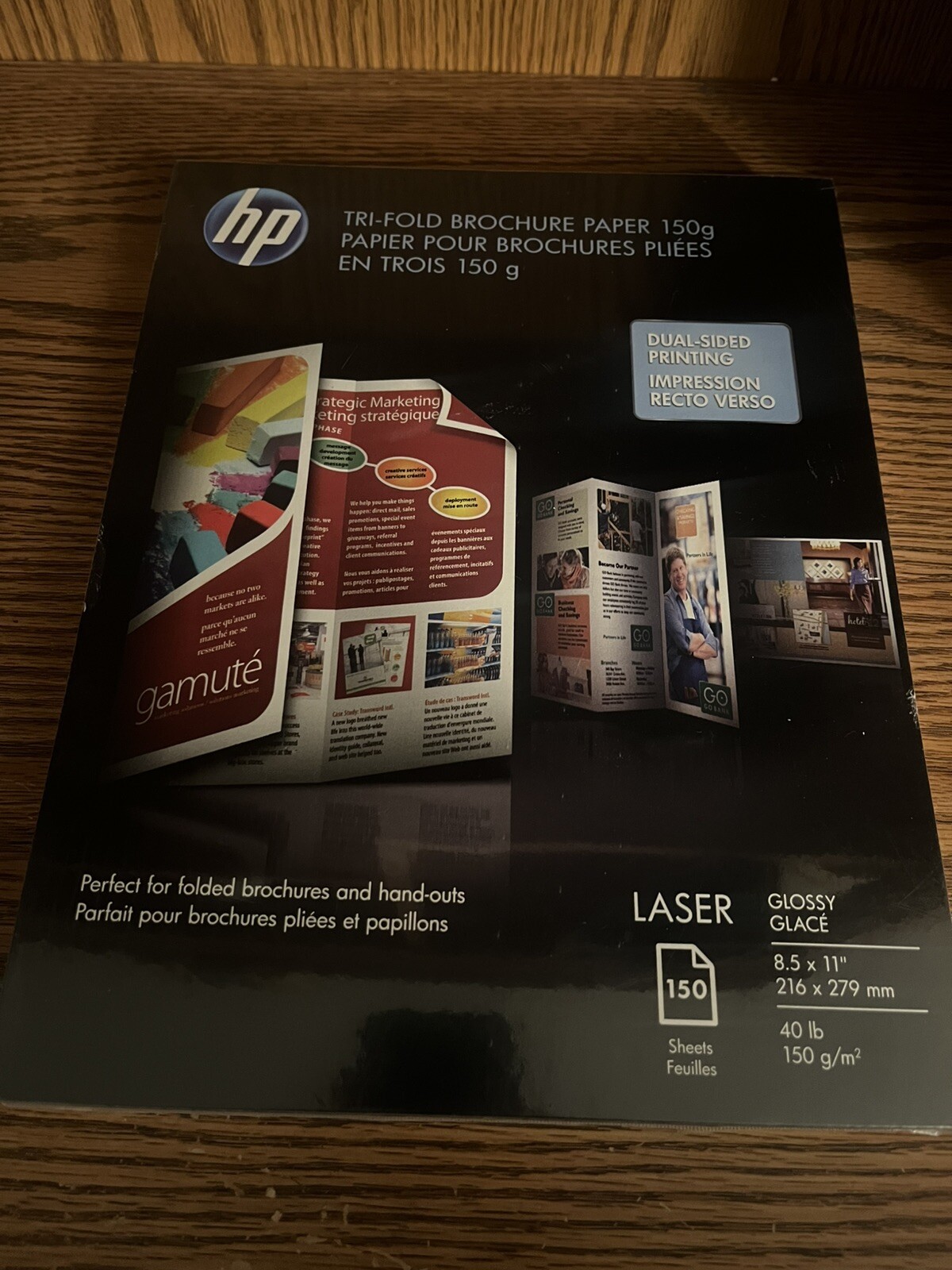 HP Laser Print Flyer Paper 8 1/2″ x 11″ Smooth Glossy 150 / Pack White Q6612A