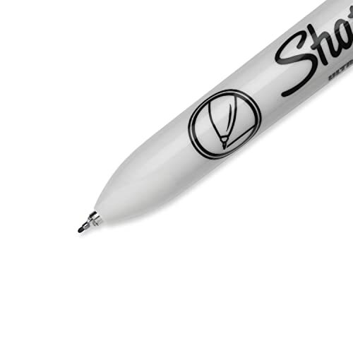 Retractable Permanent Markers, Ultra Fine Point, Black, 2 Count