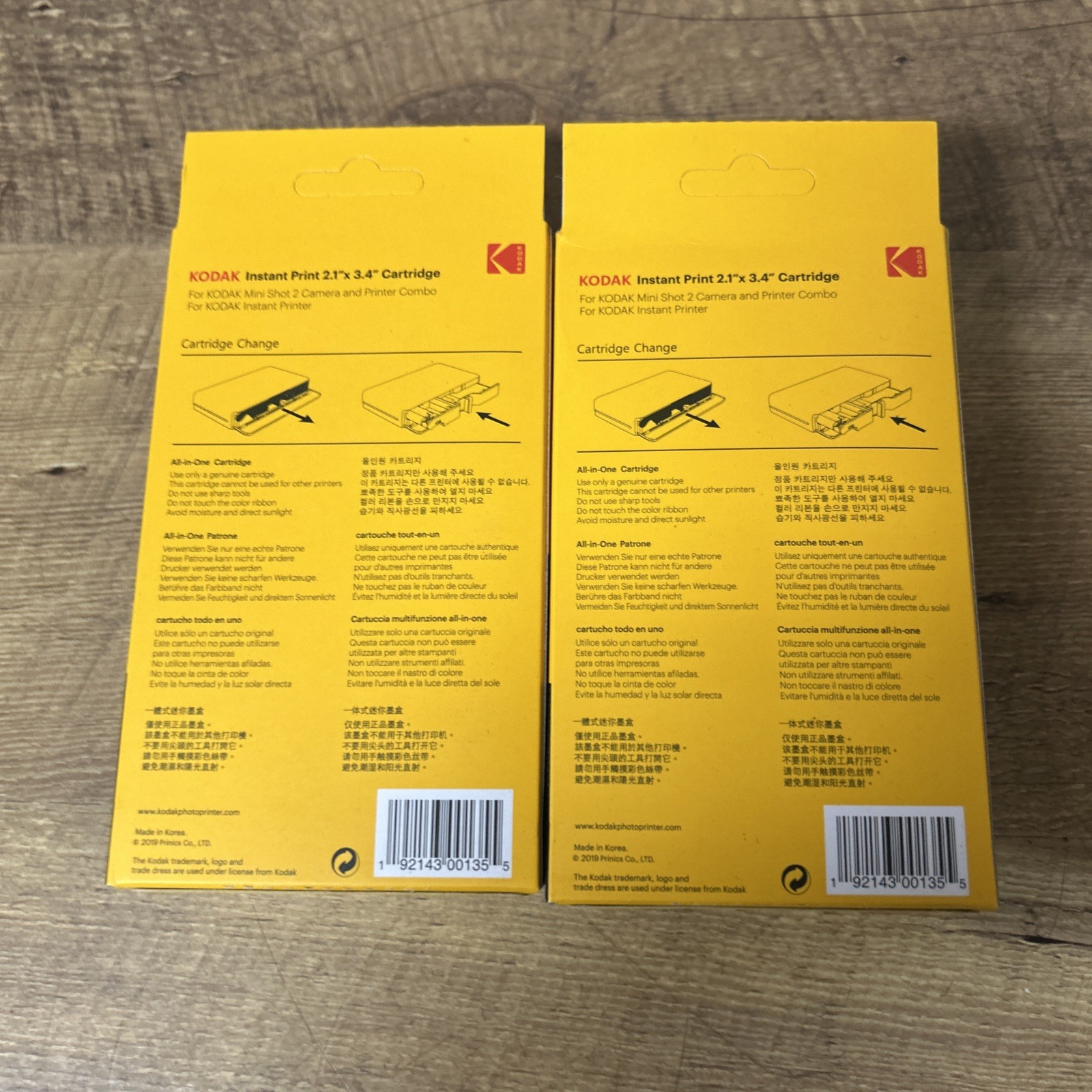 2 pack Kodak Instant Print 2.1″x 3.4″ Cartridge 60 Sheets Total