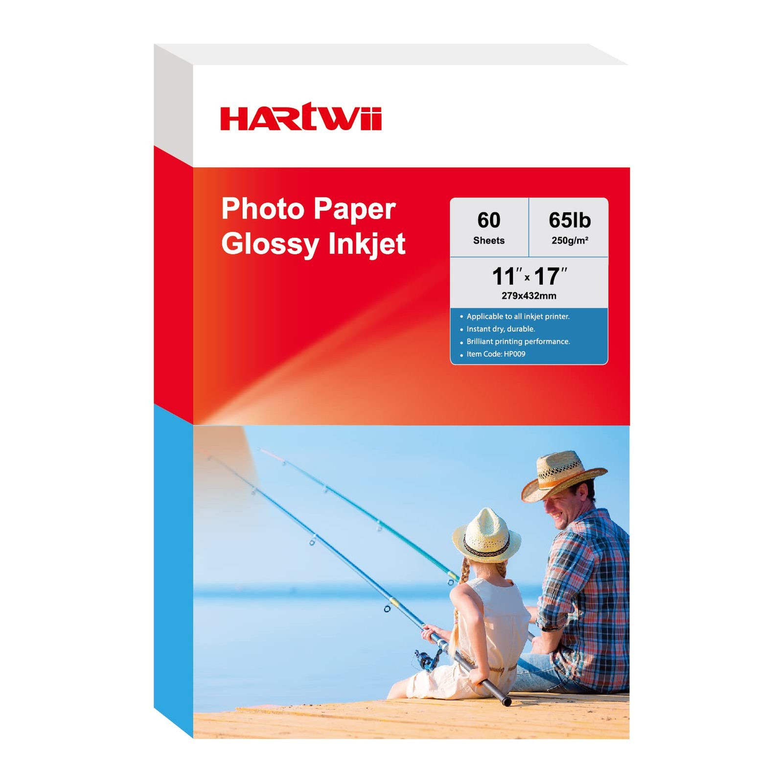 60 PCS Heavyweight Inkjet Glossy Photo Paper 11×17 Inch 65LB 250gsm A3