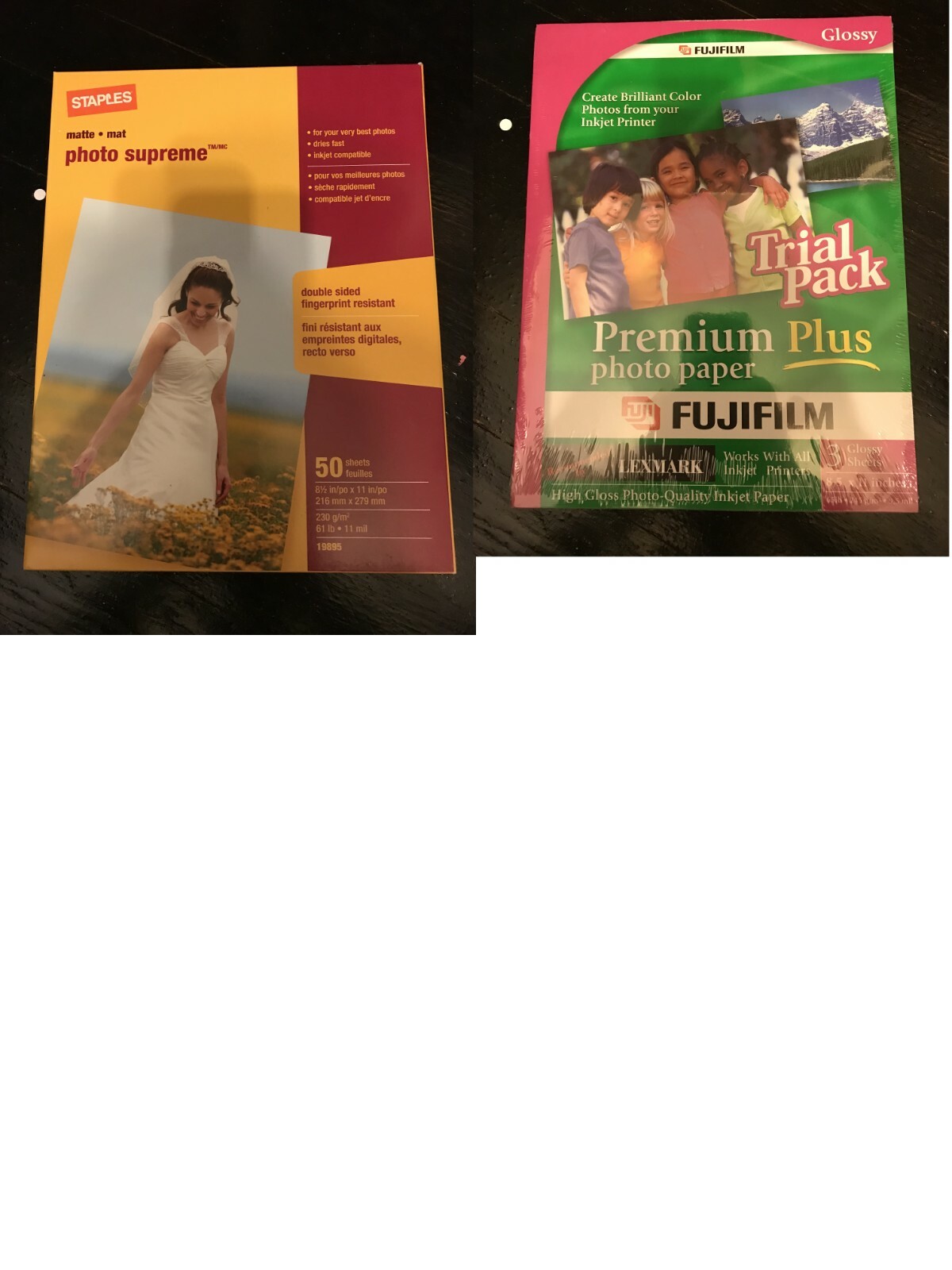 Lot of 24 new sealed Photo Paper multiple brand. HP. Fuji. Epson. Staples. Kodak