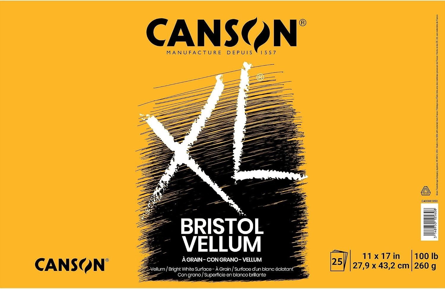 XL Series Bristol Paper, Vellum Finish, 11×17 – 25 Sheets