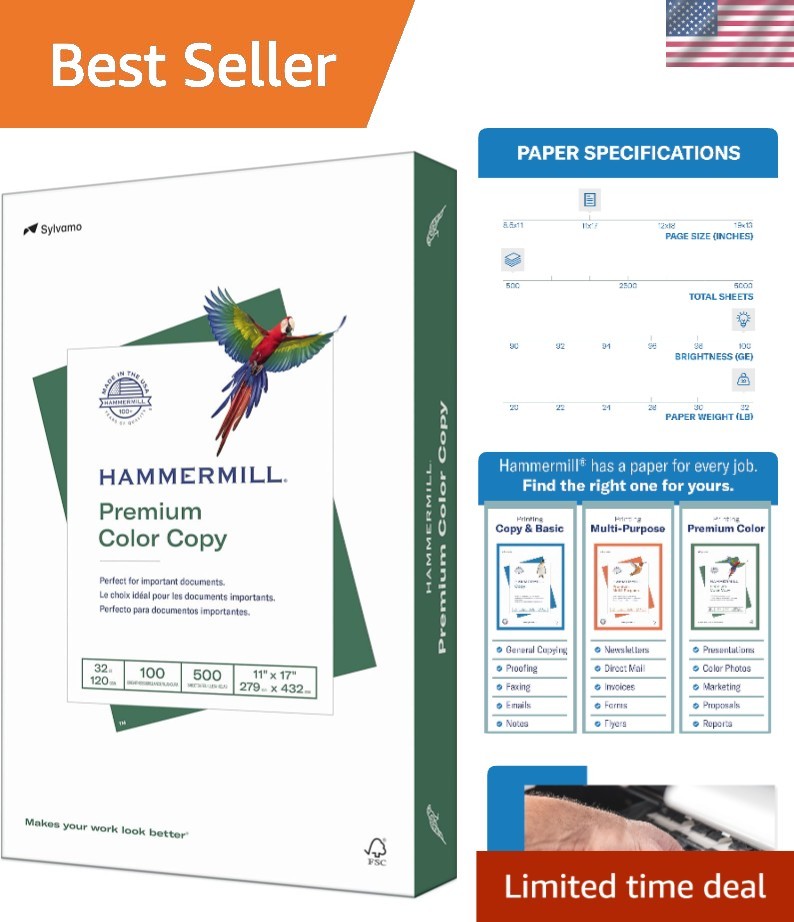 High-Quality 32 lb Color Copy Paper – 11 x 17 – 500 Sheets, Eco-Friendly