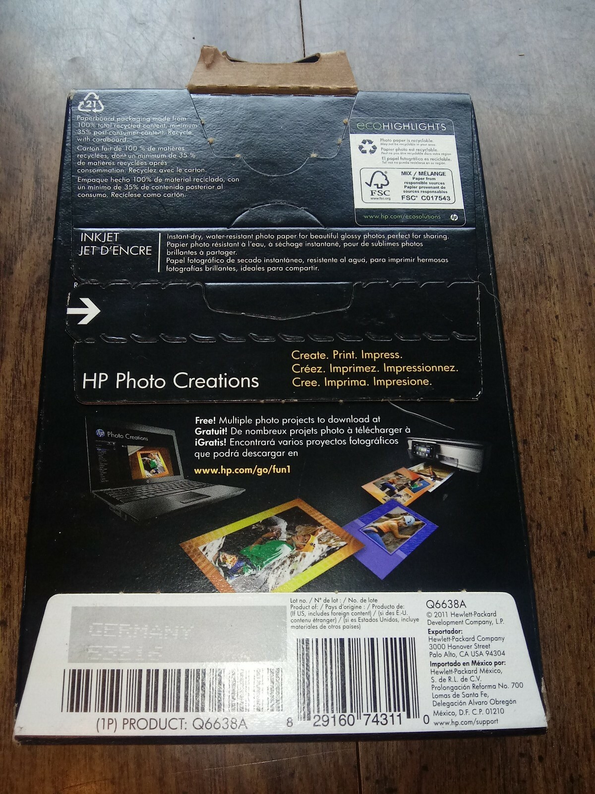Brand New Hp Advanced Photo Paper 100 Glossy Glace Q6638A – Sealed 100ct Sheets