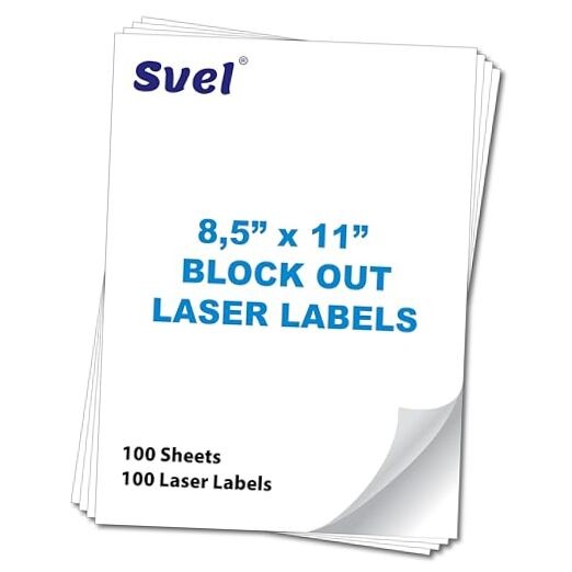 Cover up Blockout Full Sheet Labels Shipping Mailing Back Block 8.5×11 100