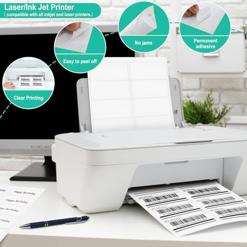 2″ x 4″ Label Stickers – Printable White – 500 Sheets – Laser/Inkjet Printing