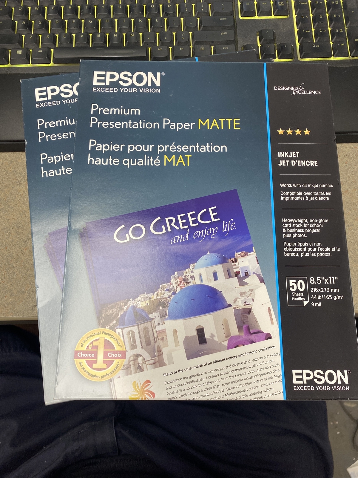 Lot of 2: Epson Premium Presentation Paper MATTE 8.5″x11″ 50 Sheets 9mil