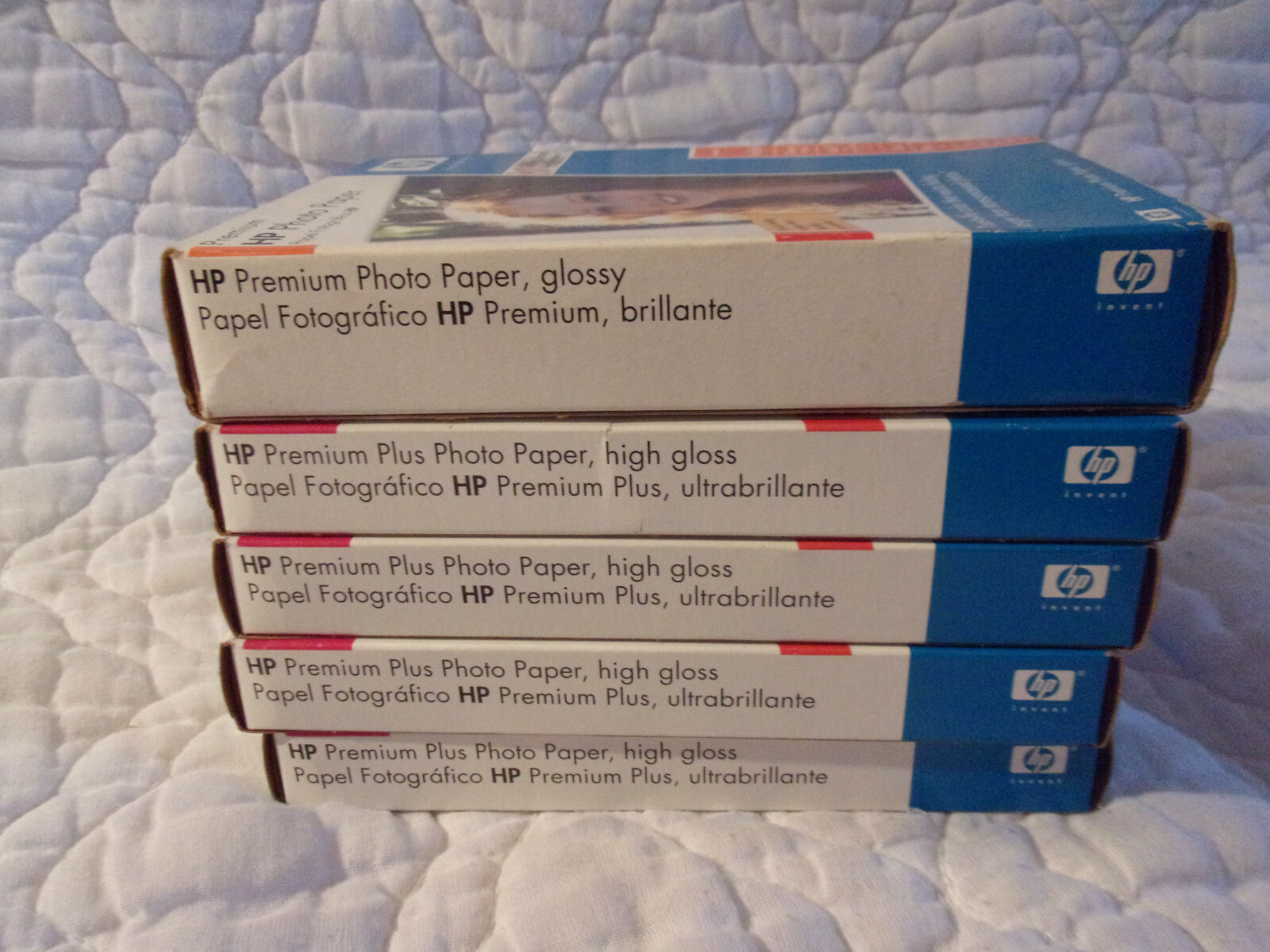 HP PHOTO PAPER PREMIUM PLUS LOT OF 5 BOXES NEW SEALED 4X6″ 11.5 MIL 60 SHEETS