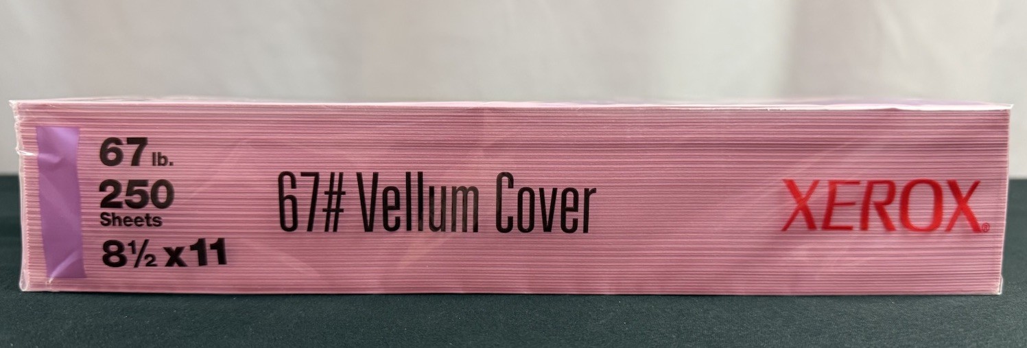 Xerox 67# Vellum Cover Pink Heavy Weight Paper 250 Sheets 8 1/2″ × 11″