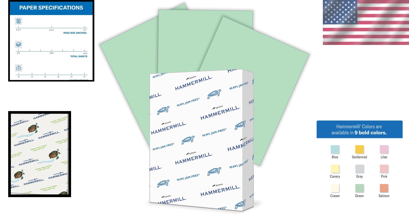 Colored Paper 20 lb Green, 500 Sheets, 8.5 x 11 – Perfect for Projects & Print