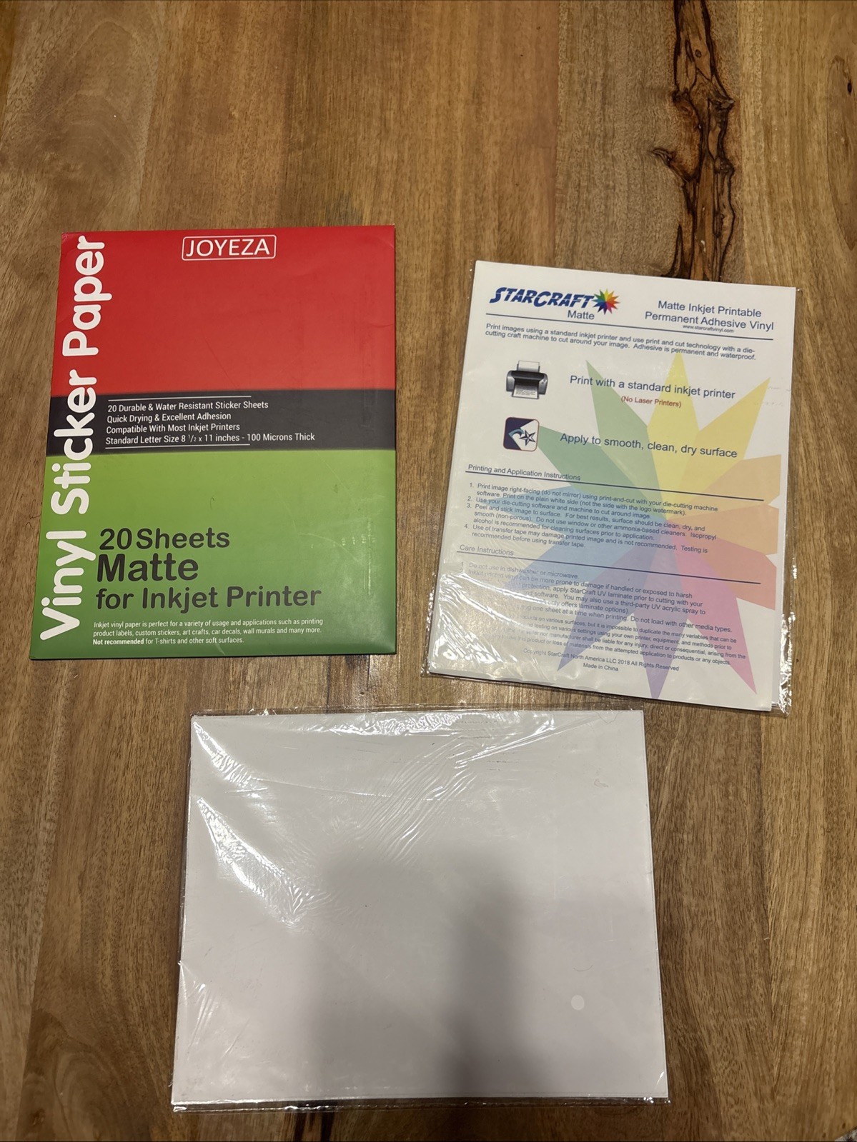 StarCraft Matte Inkjet Printable Adhesive Vinyl Sticker Paper Lot