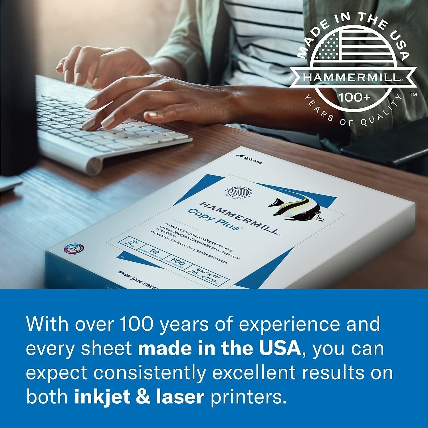 High-Quality 8.5 x 11 Printer Paper – 32 lb Weight, 100 Bright – Made in the USA