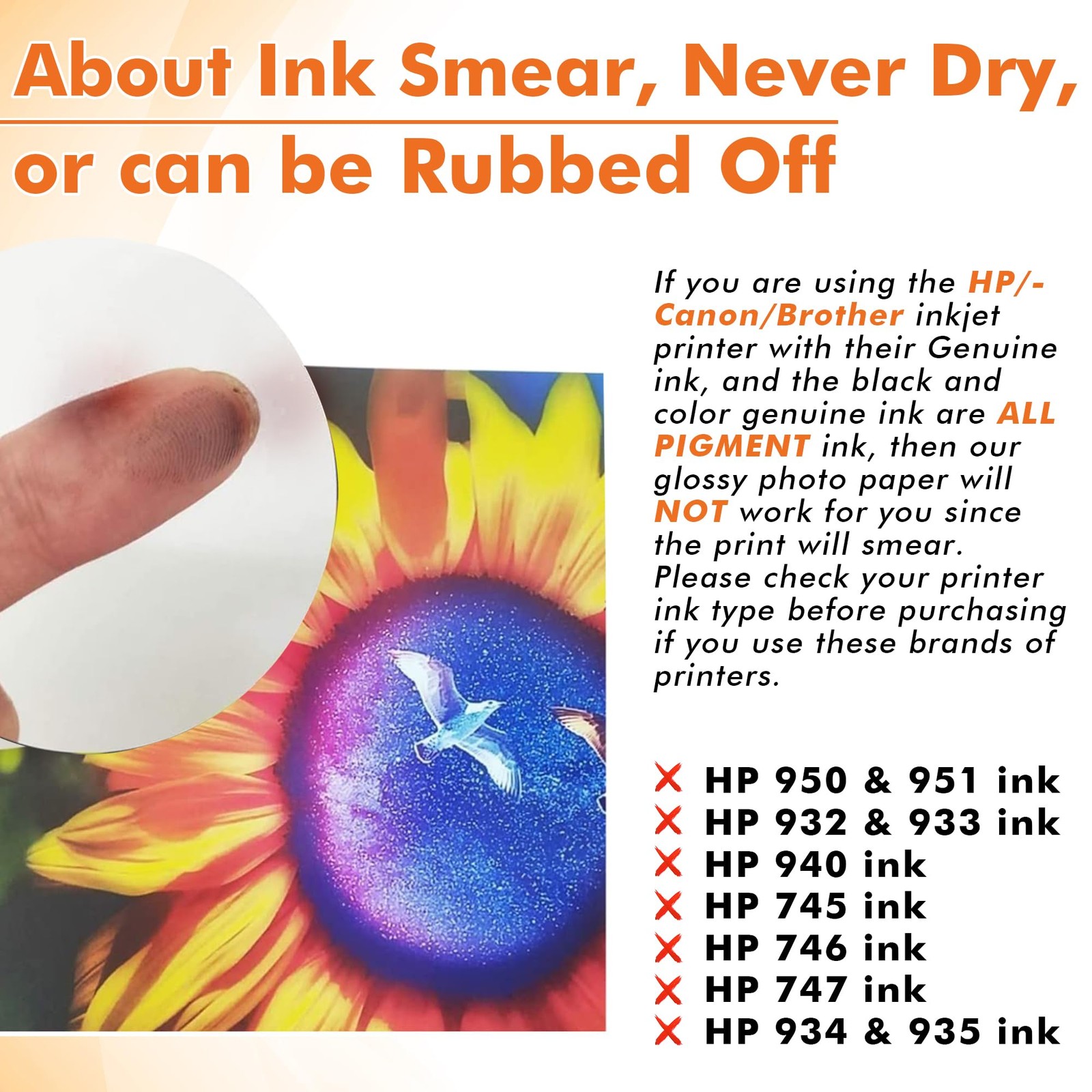 100 Sheets Glossy Thin Inkjet Paper 8.5×11 Inch Dye Ink 115GSM Printer