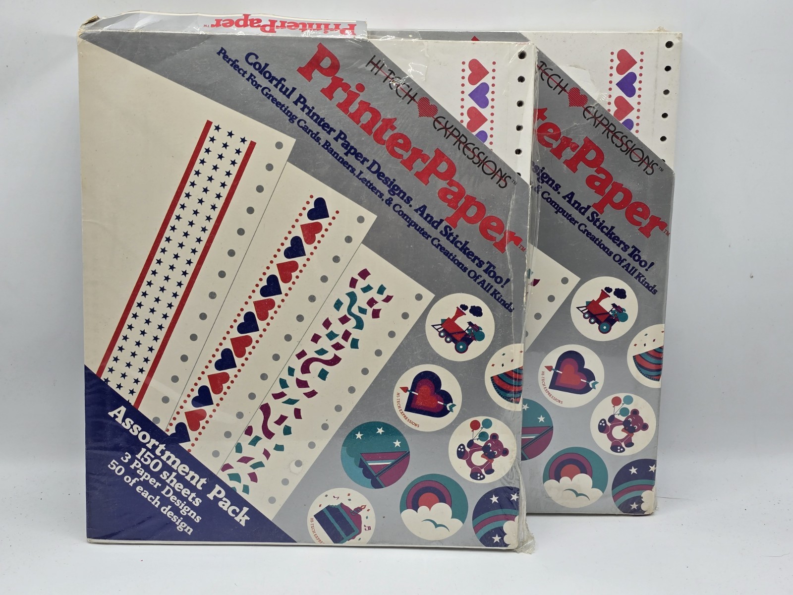 2 Hi Tech Expressions Continuous Printer Paper Lot Dot Matrix Greeting Paper