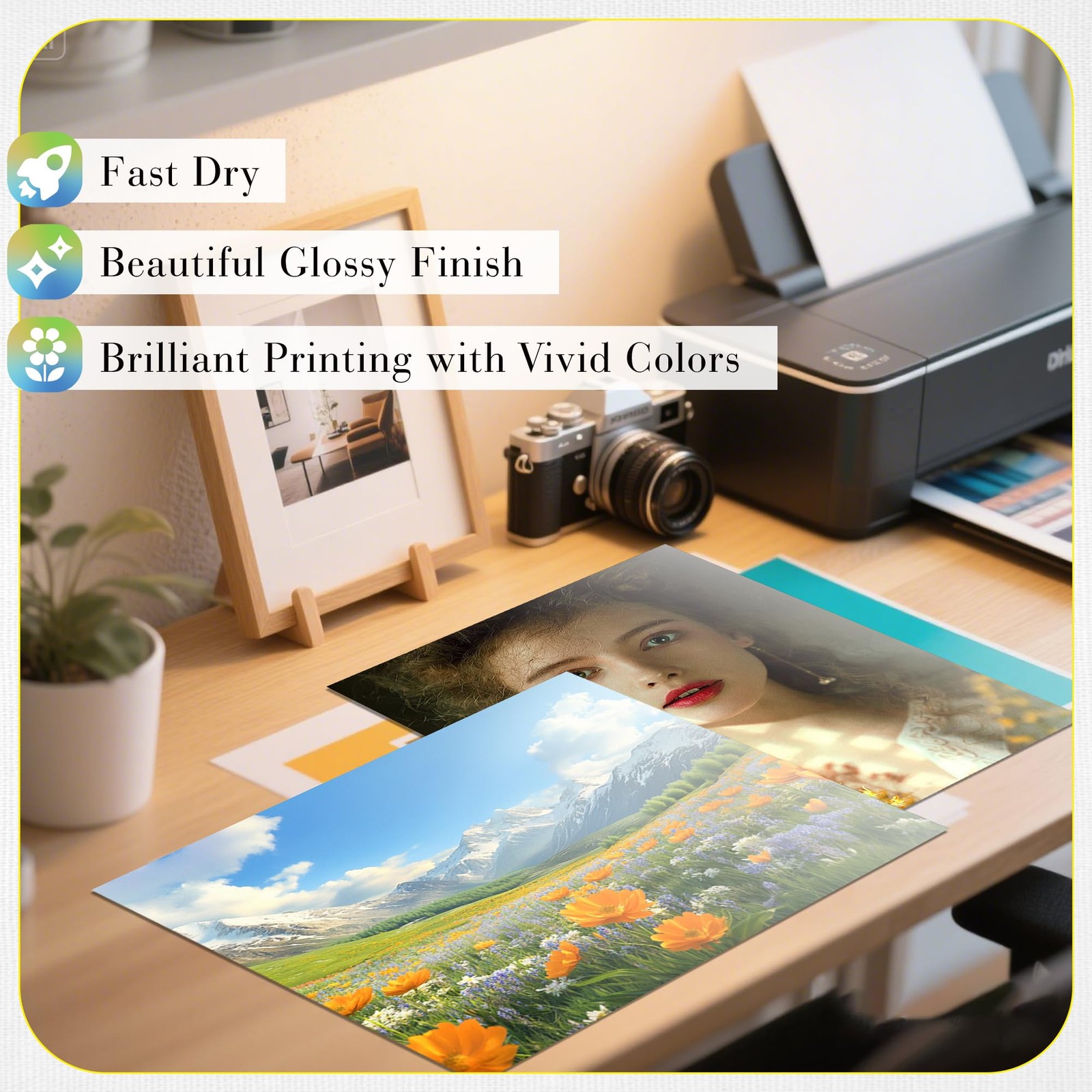 Glossy Thin Photo Printer Paper for Flyer Brochure Chip Bag 8.5×11 Inch 36lb …