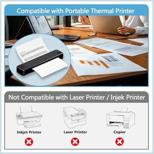 100 Sheets Thermal Printer Paper 8.5 X 11 Inch US Letter Size Thermal Paper