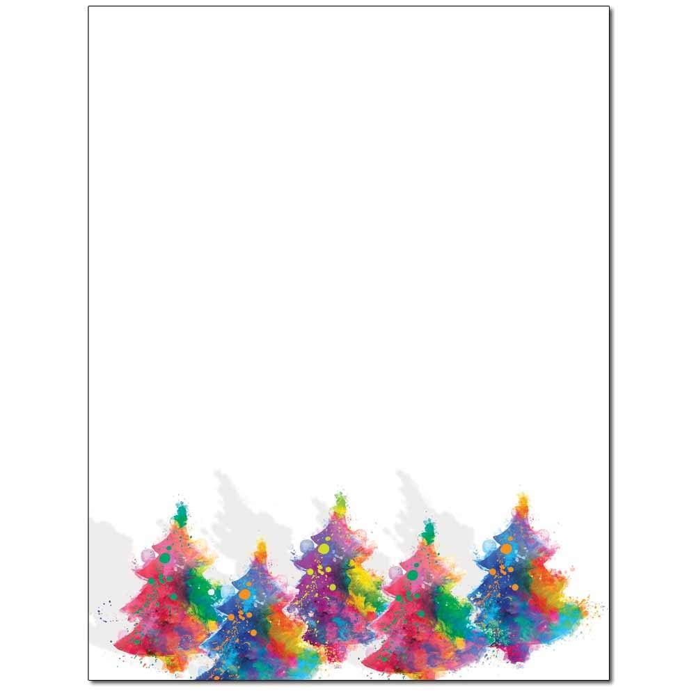 25 PCS Painted Tree Letterhead Laser Inkjet Printer Paper Stationery Sheet