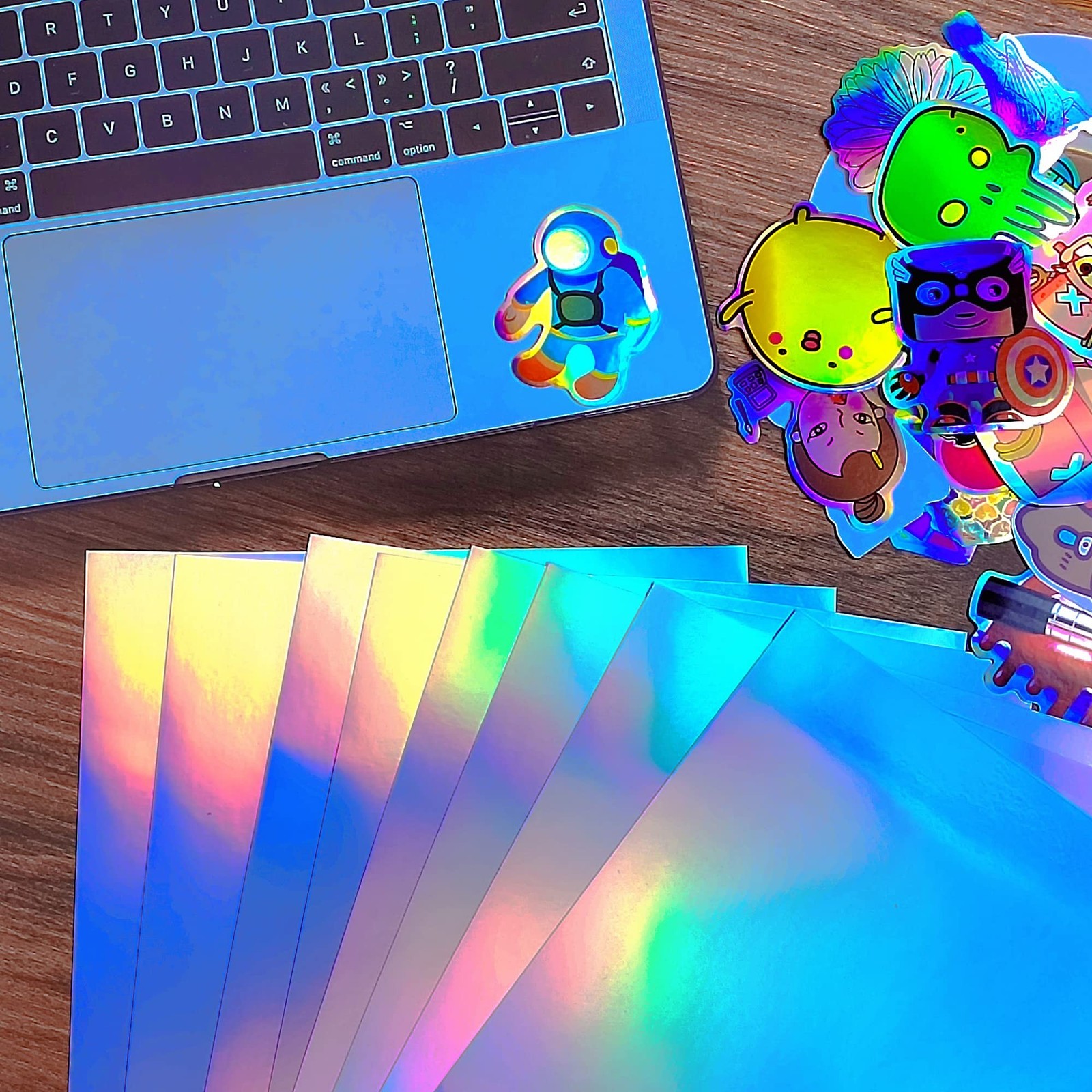 100 Sheets Holographic Printable Sticker Paper 8.5 x 11 inch Waterproof Stick…