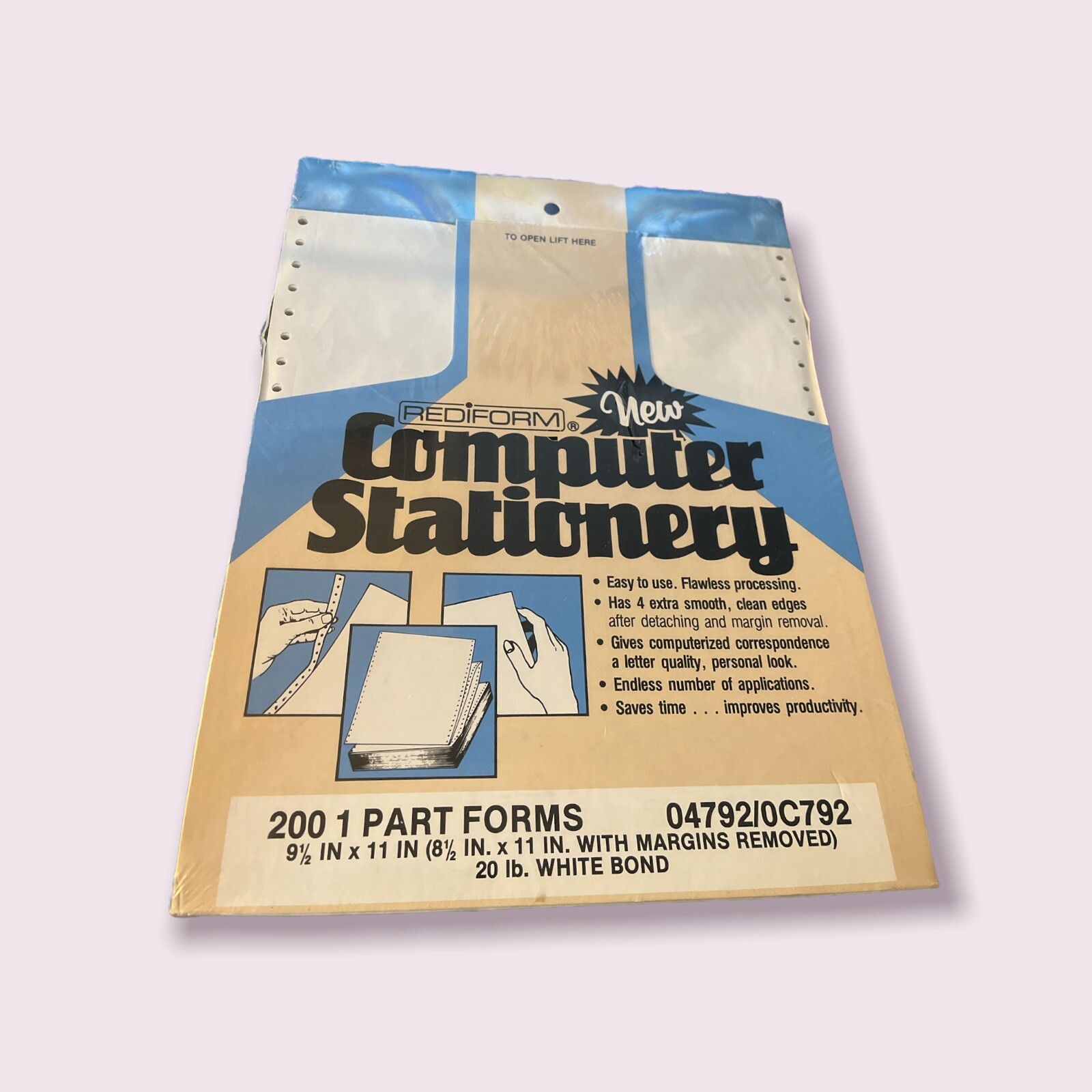 Rediform Computer Stationary Paper 20lb 9 1/2” 11”