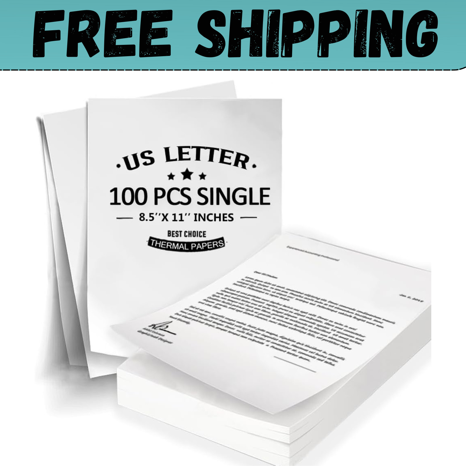 100 Sheets Thermal Printer Paper 8.5 X 11 Inch US Letter Size Thermal Paper