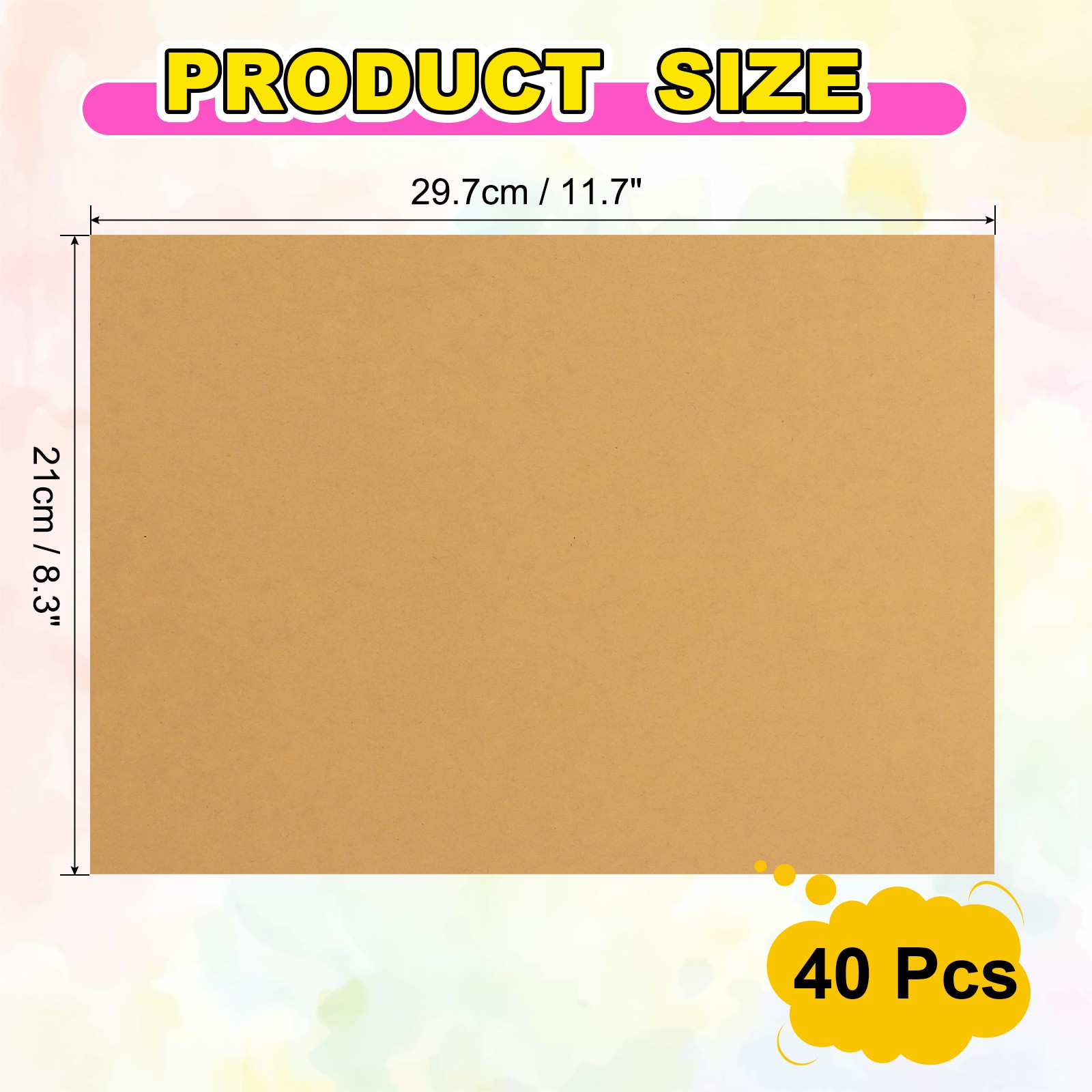 40 sheets A4 adhesive labels for shipping, light brown color
