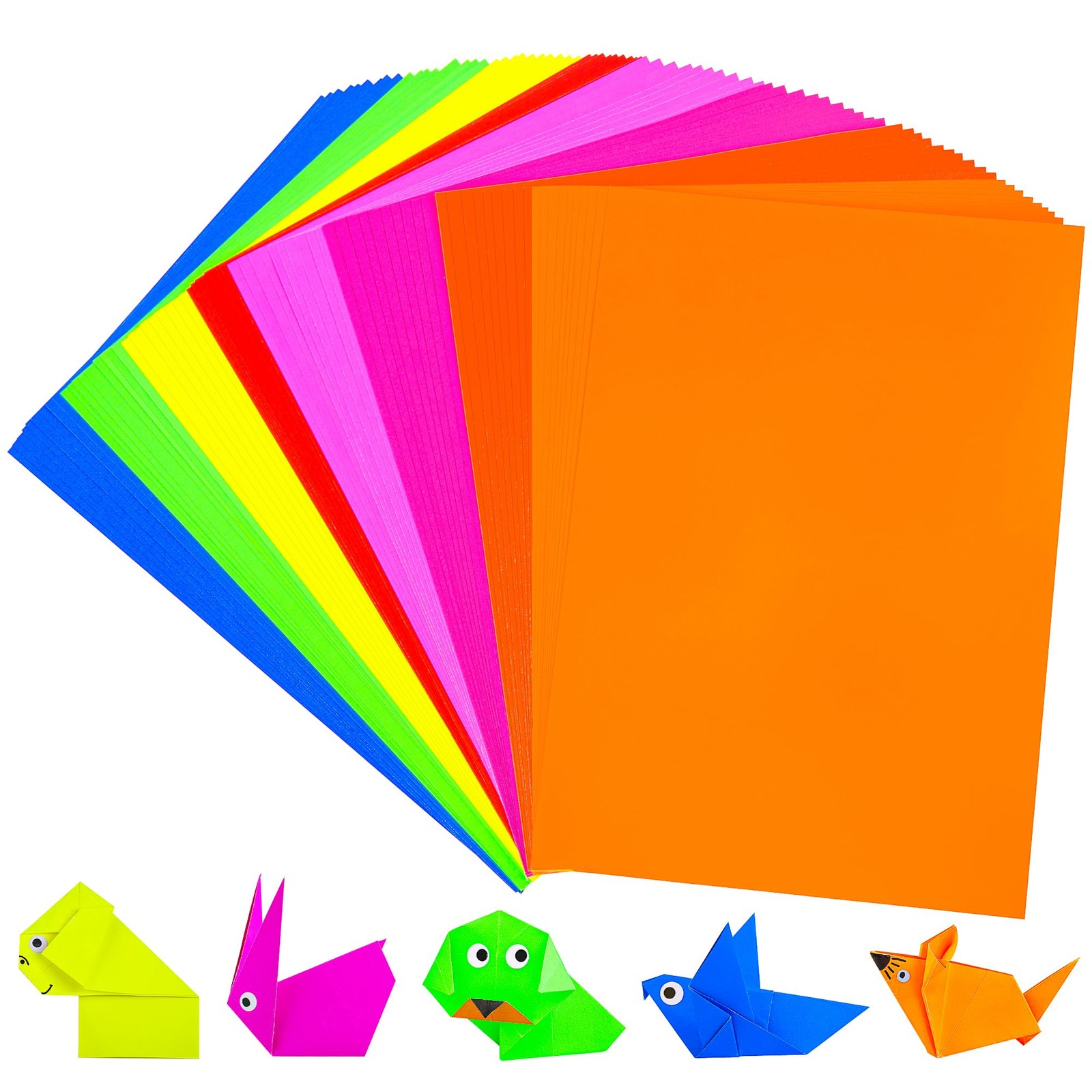 80 Sheets Fluorescent Colored Cardstock 8 Colors Arts Crafts Construct…