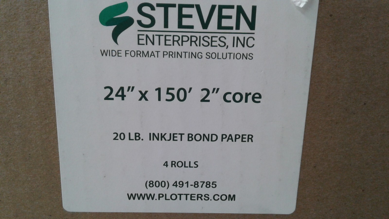 4 Rolls 24″ x 150′ 20lb Bond Inkjet Plotter Paper 2″ core HP DesignJet Canon